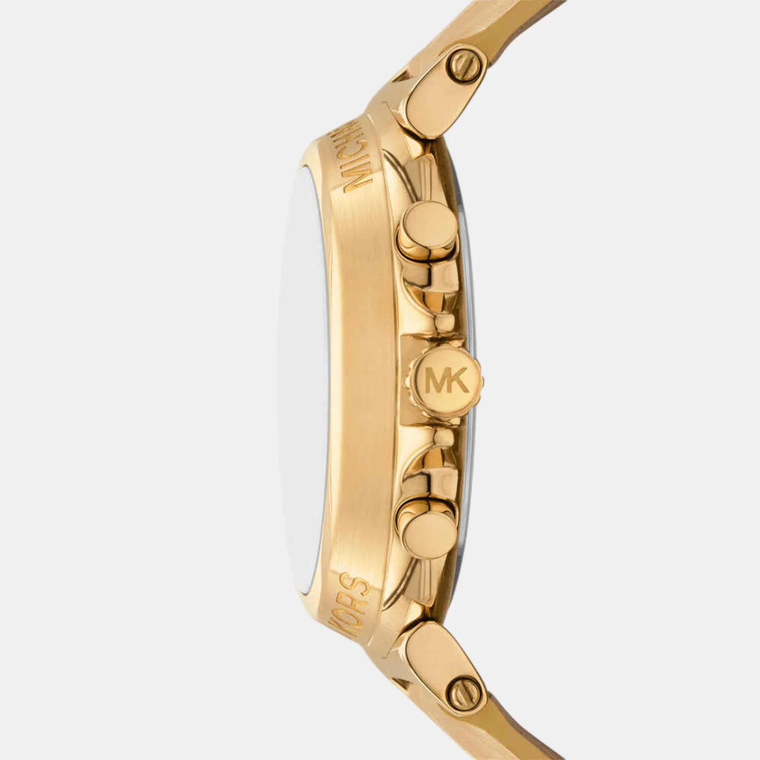 Maren Women Quartz Gold Dial Chronograph Leather Watch MK7508 - Image 3