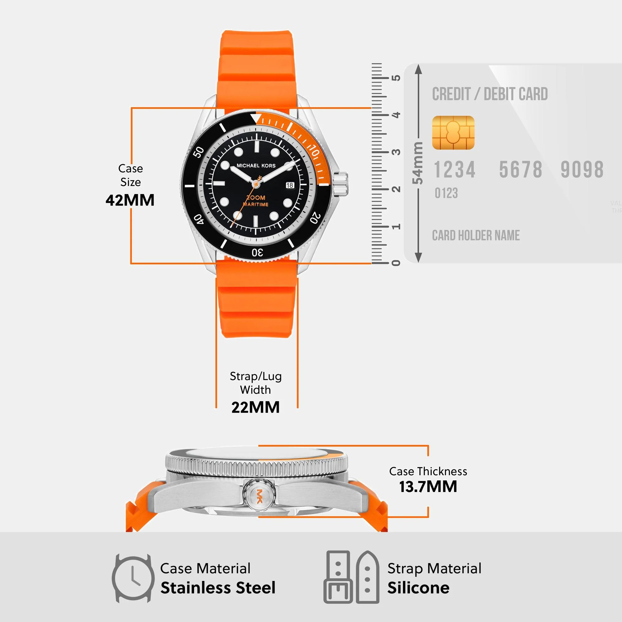 Maritime Men Quartz Black Dial Analog Silicone Watch MK9157 - Image 8