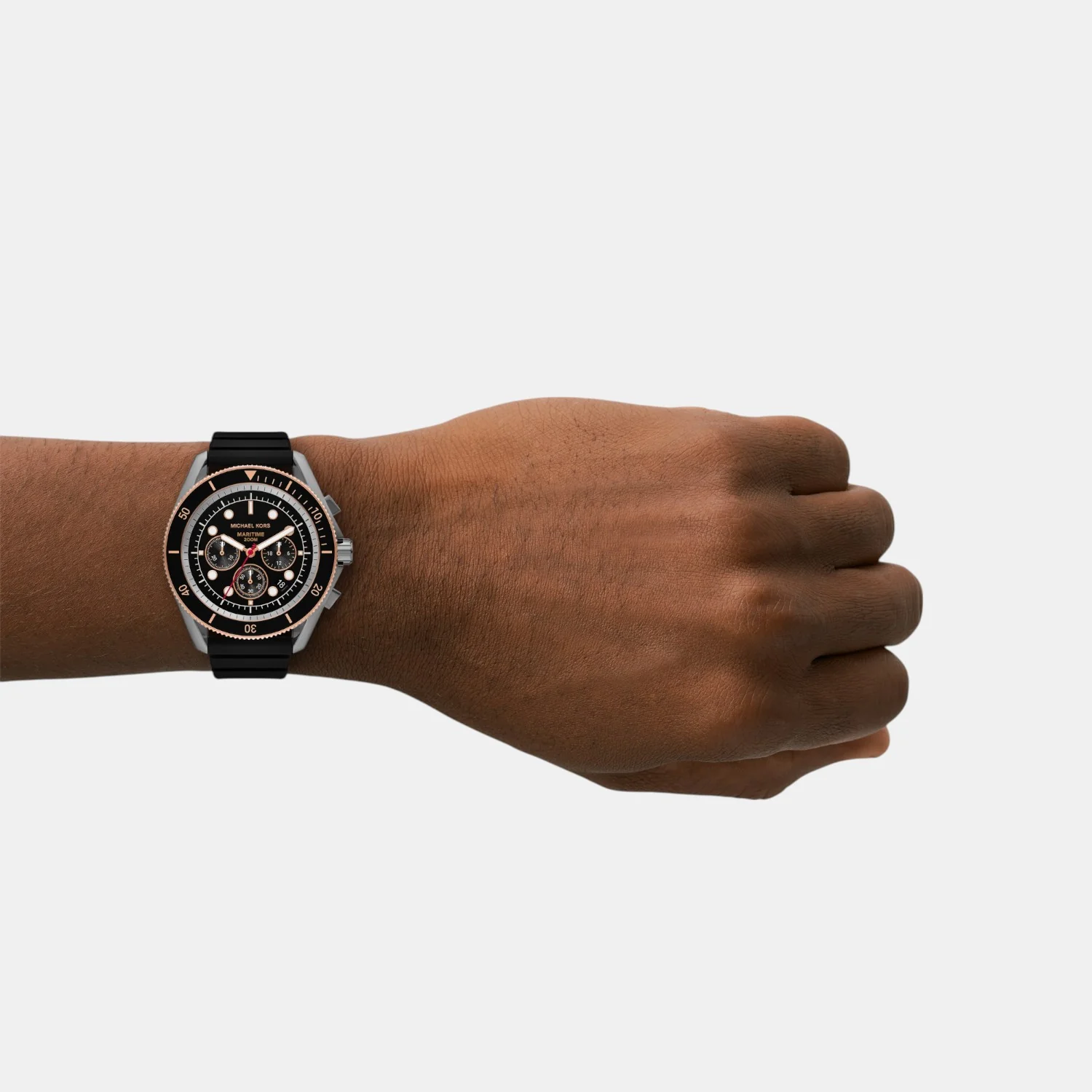 Maritime Men Quartz Black Dial Chronograph Silicone Watch MK9206 - Image 5