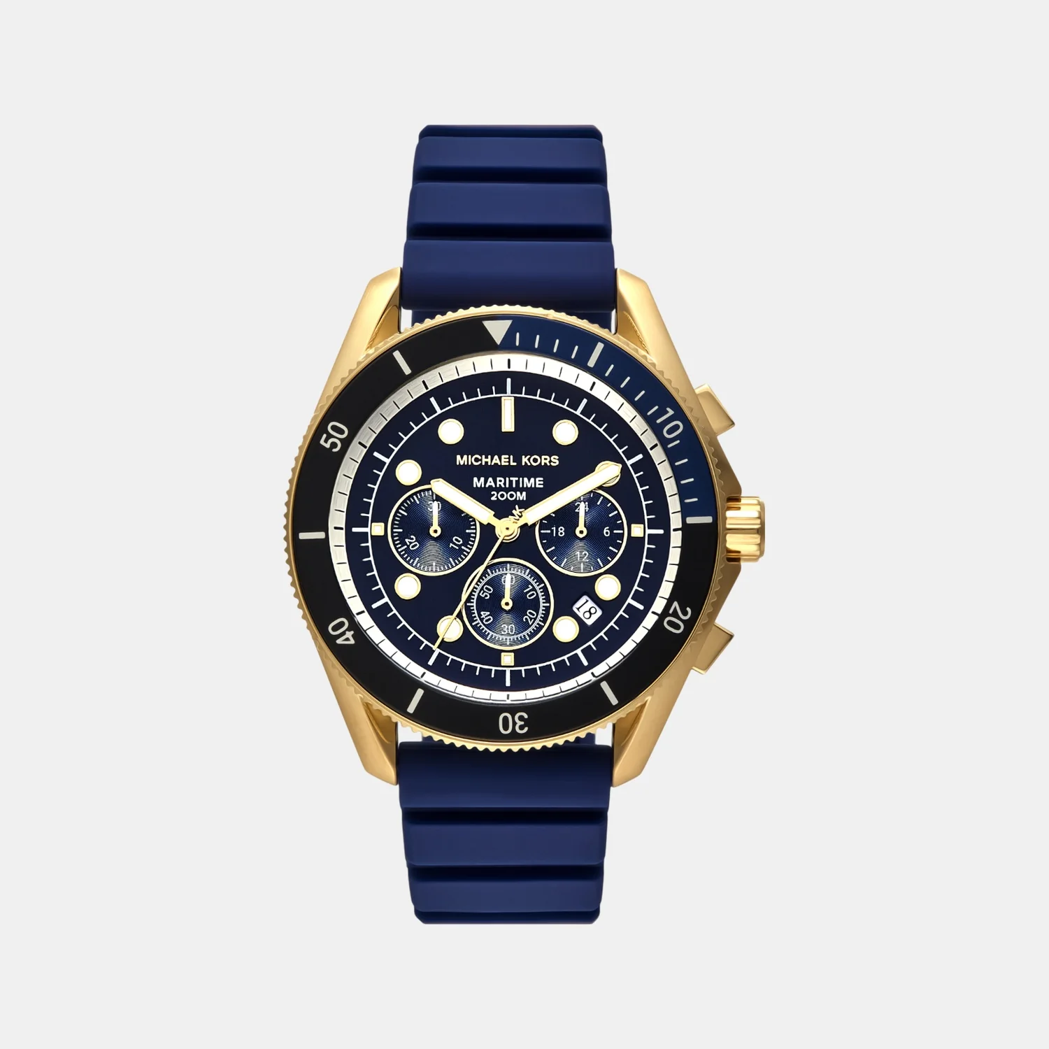 Maritime Men Quartz Blue Dial Chronograph Silicone Watch MK9205 - Image 2