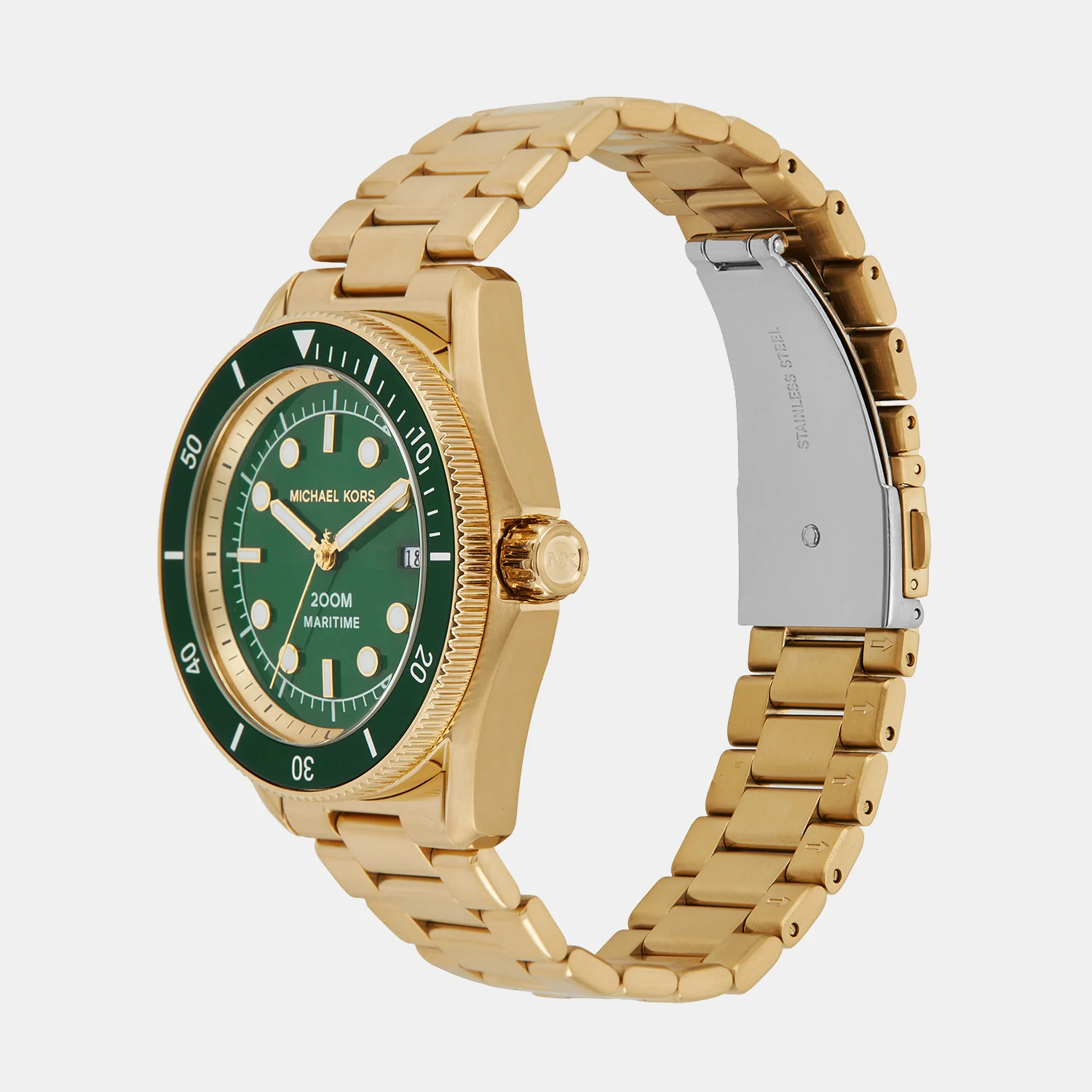 Maritime Men Quartz Green Dial Analog Stainless Steel Watch MK9162 - Image 2
