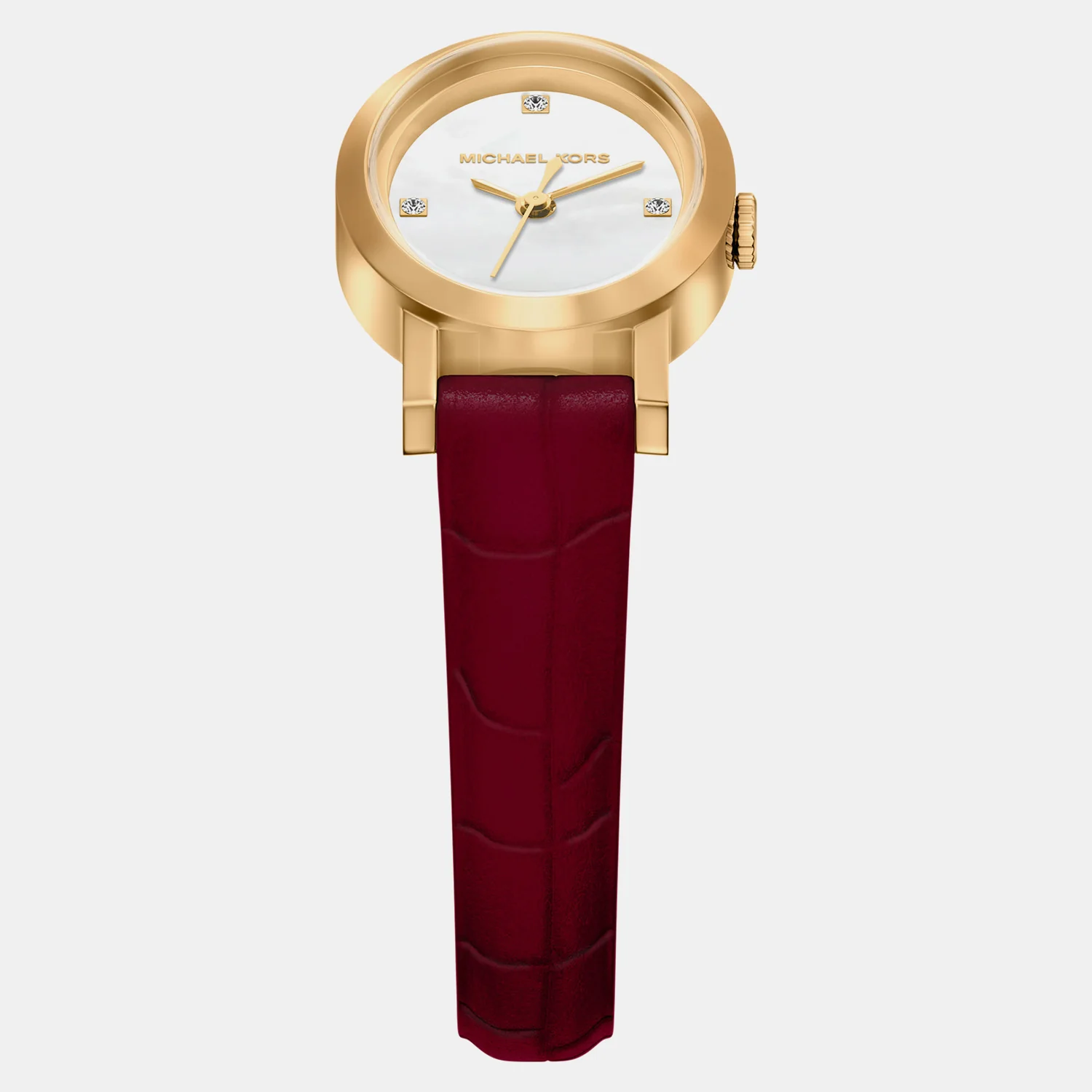 Maude Women Quartz Mother Of Pearl Dial Analog Leather Watch MK7570SET - Image 4