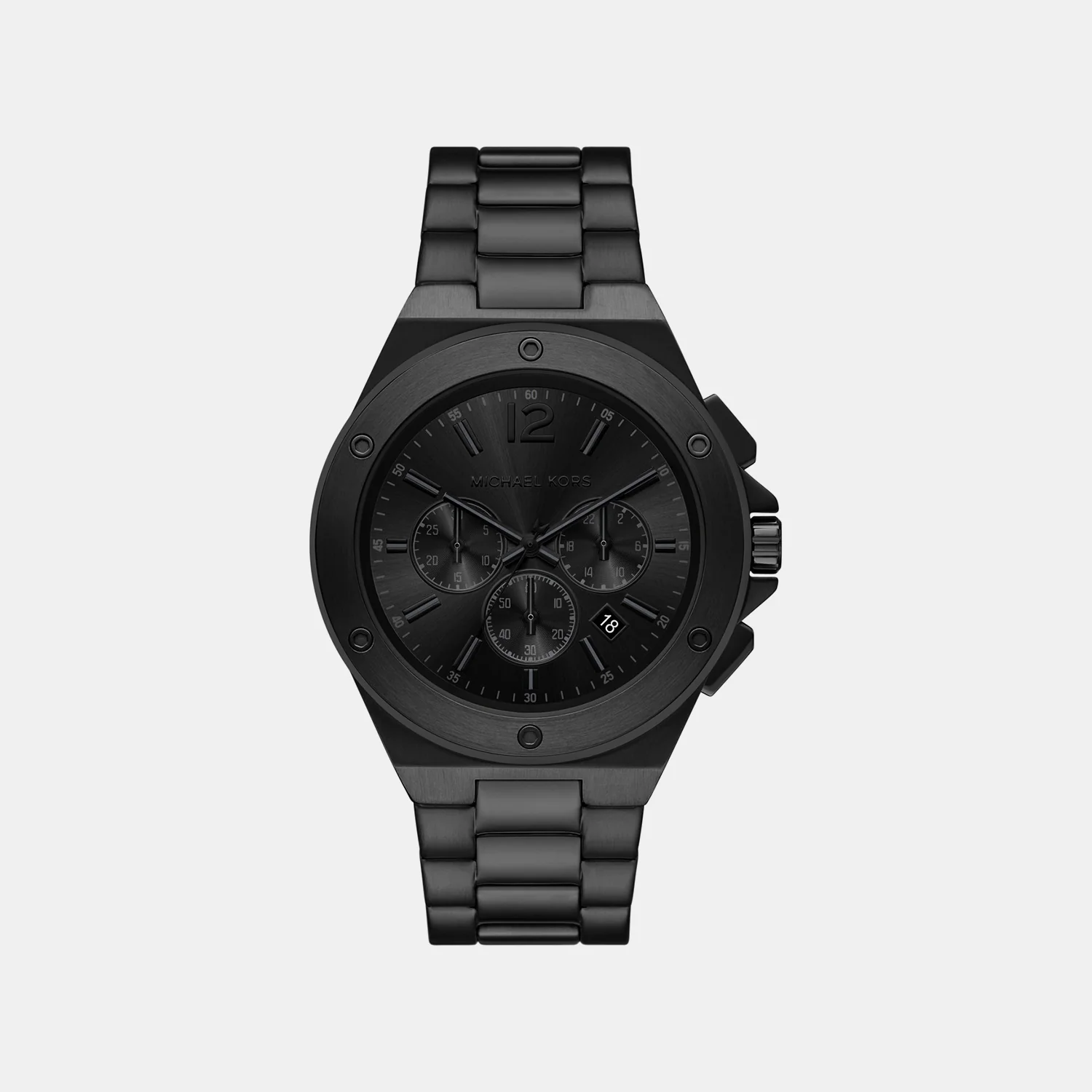 Men Quartz Black Dial Chronograph Stainless Steel Watch MKO1234