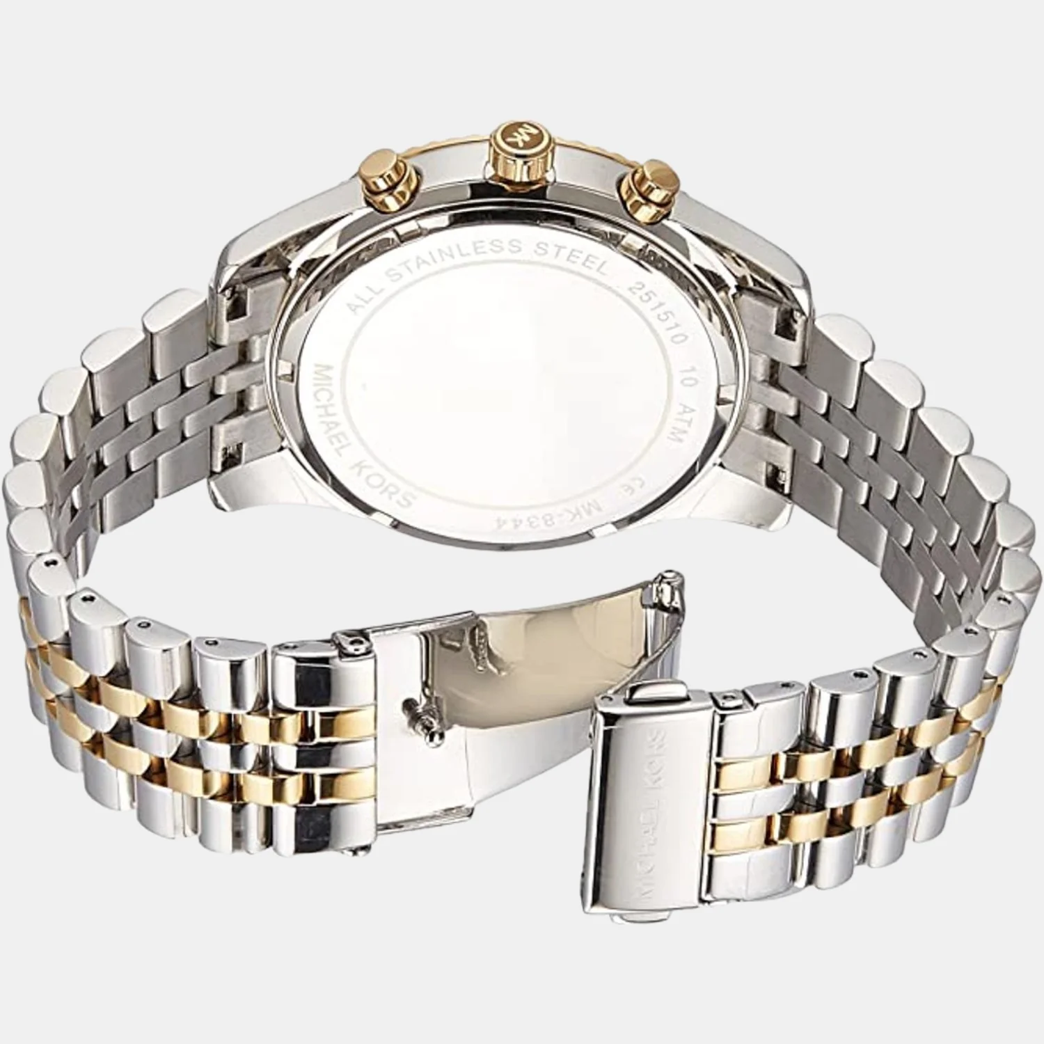 Men Quartz Silver Dial Chronograph Stainless Steel Watch MK8344I - Image 3