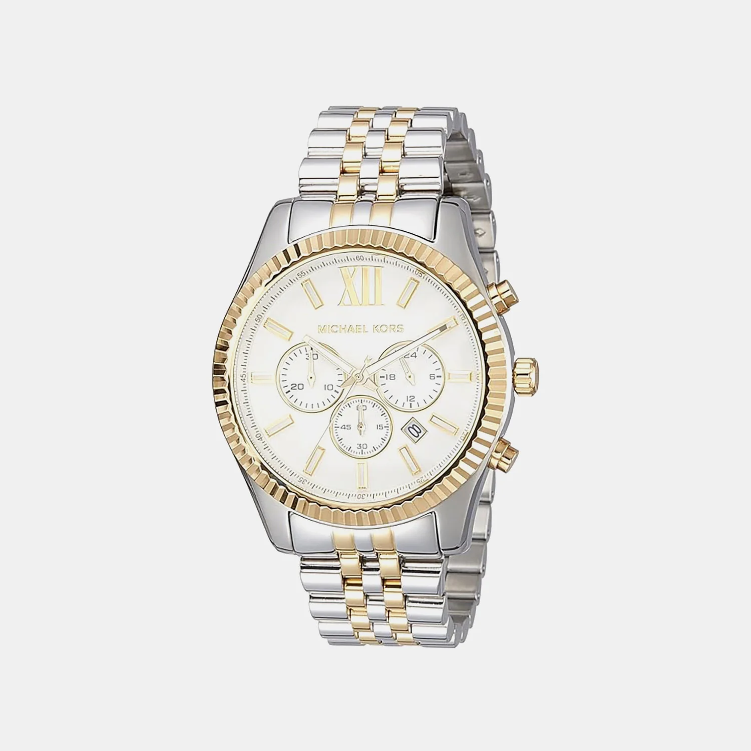 Men Quartz Silver Dial Chronograph Stainless Steel Watch MK8344I - Image 4