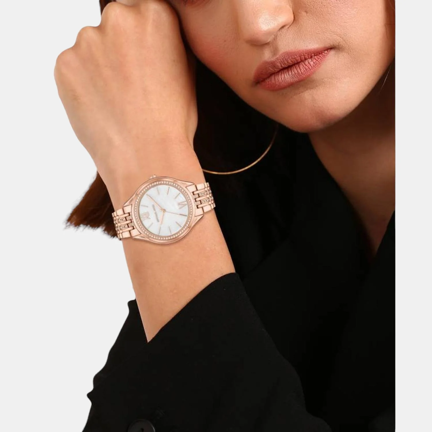 Mindy Women Quartz White Dial Analog Stainless Steel Watch MK7076 - Image 5