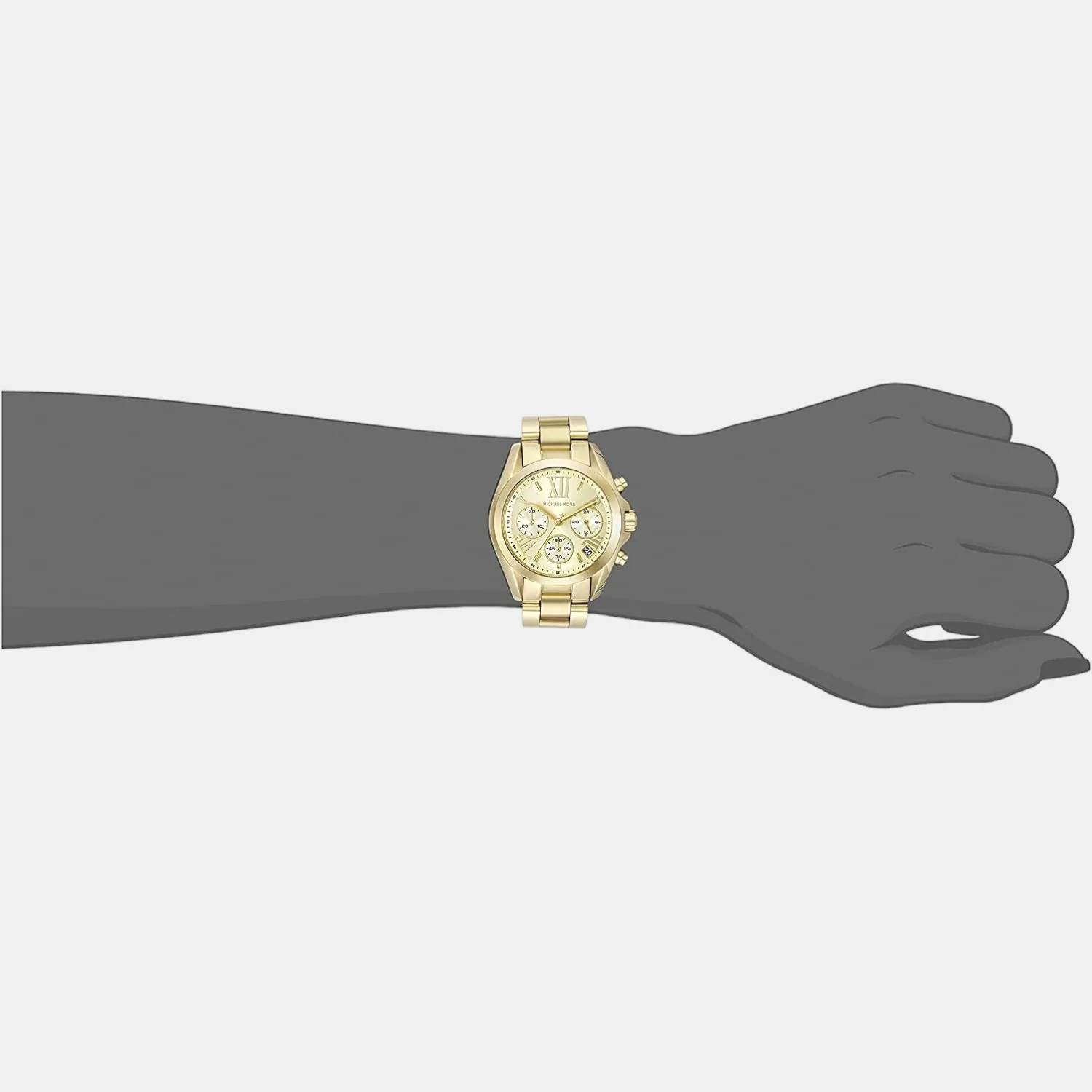 Mini Bradshaw Women Quartz Gold Dial Chronograph Stainless Steel Watch MK5798 - Image 4