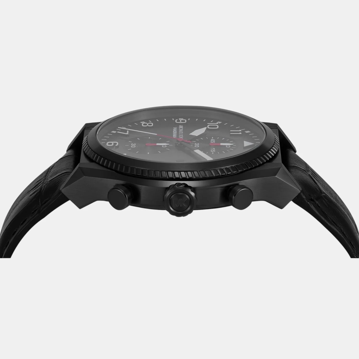 Panorama Men Quartz Black Dial Chronograph Leather Watch MK9201 - Image 6