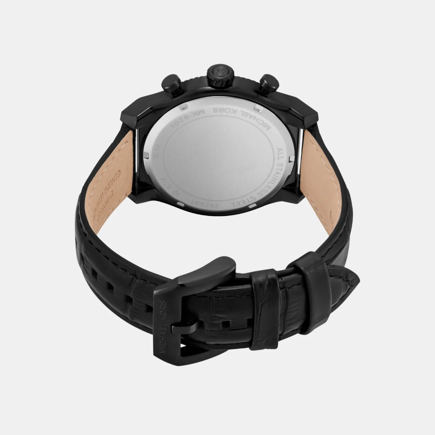 Panorama Men Quartz Black Dial Chronograph Leather Watch MK9201 - Image 8