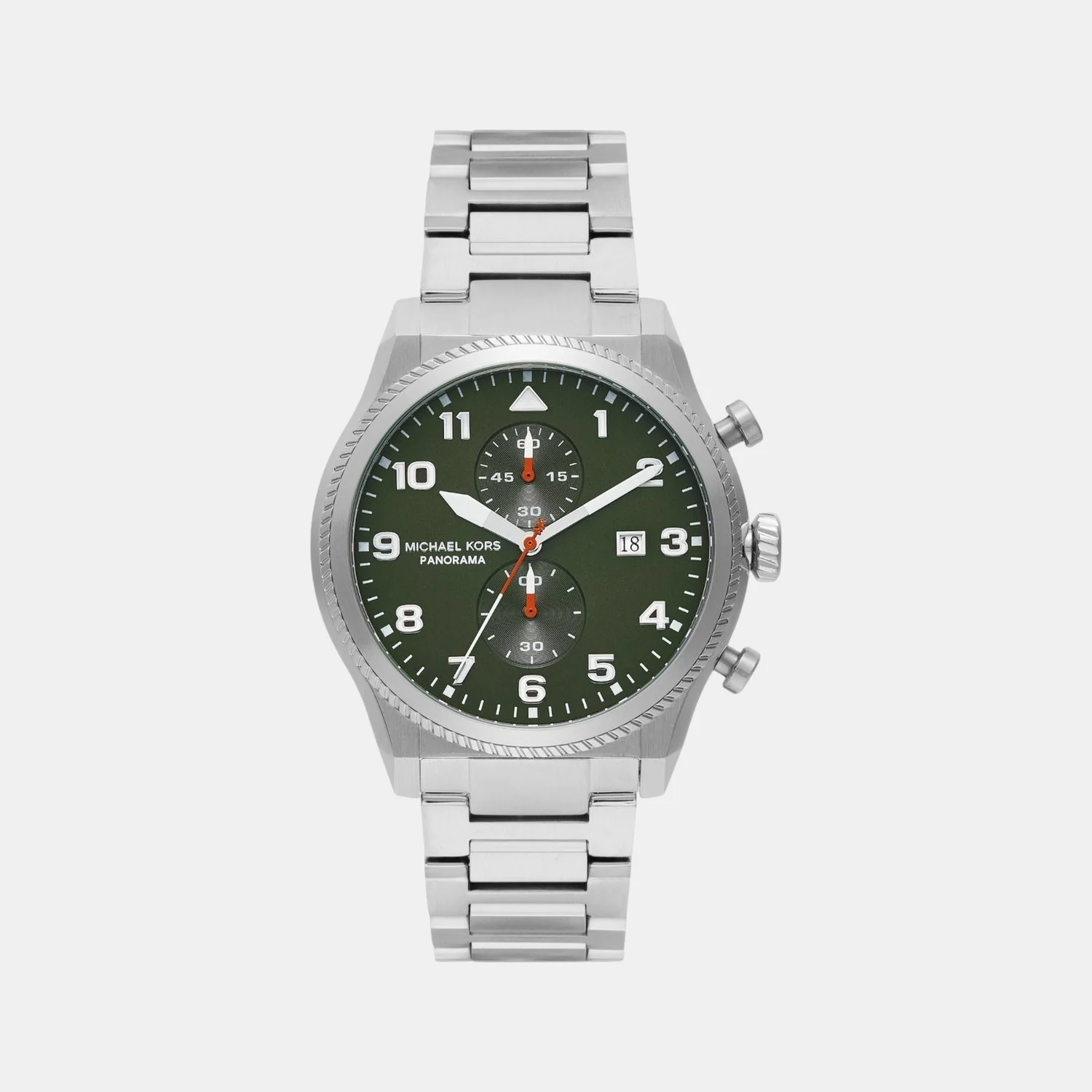 Panorama Men Quartz Green Dial Chronograph Stainless Steel Watch MK9196