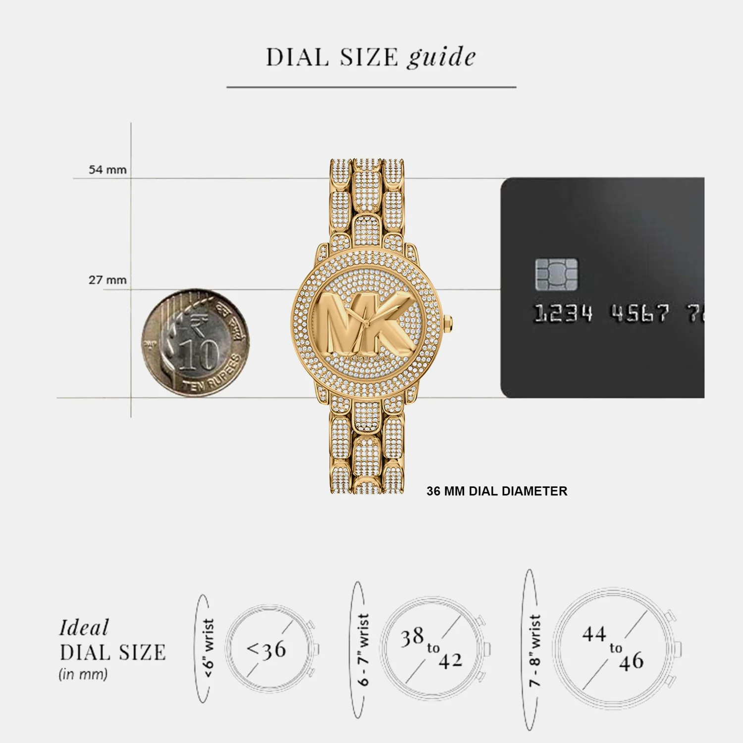 Phoebe Women Quartz Gold Dial Analog Stainless Steel Watch MK7565 - Image 8