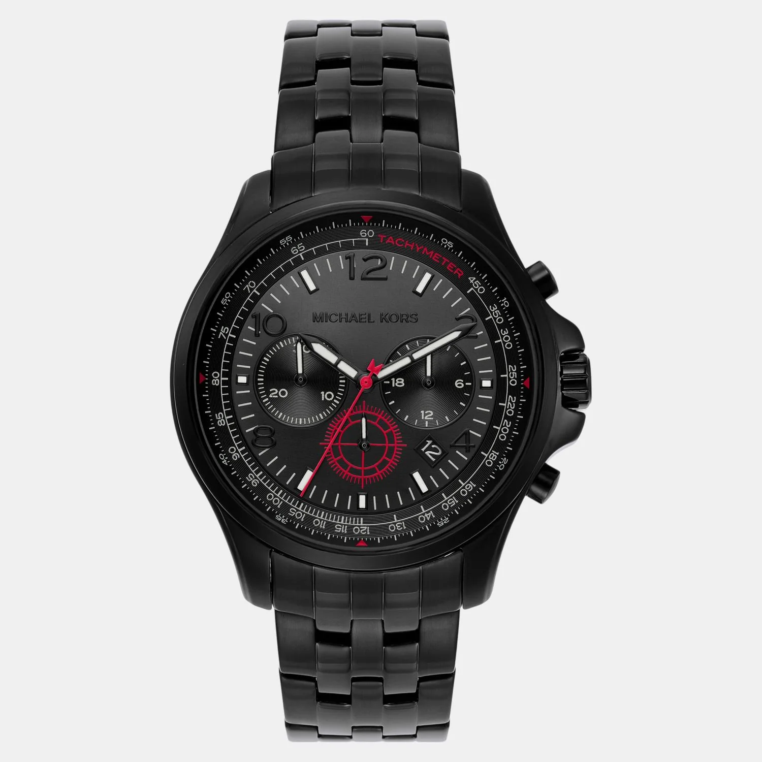 Pilot Men Quartz Black Dial Chronograph Stainless Steel Watch MK9127 - Image 2