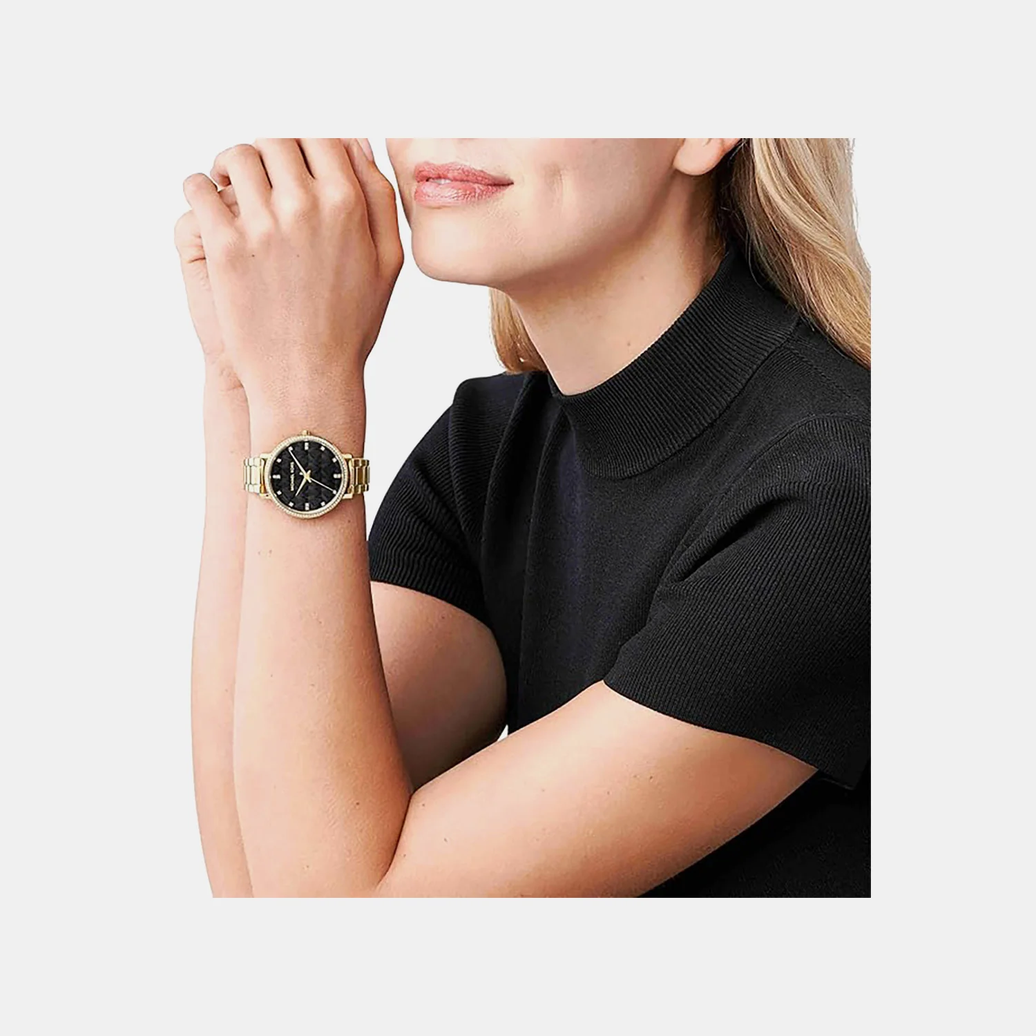 Pyper Women Quartz Black Dial Analog Stainless Steel Watch MK4916 - Image 4