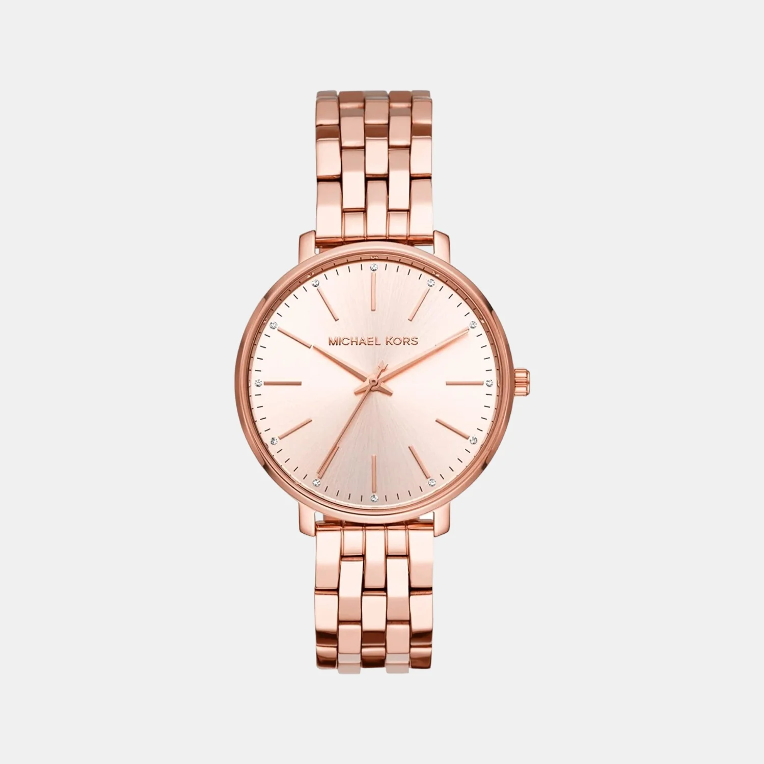 Pyper Women Quartz Rose Gold Dial Analog Stainless Steel Watch MK3897
