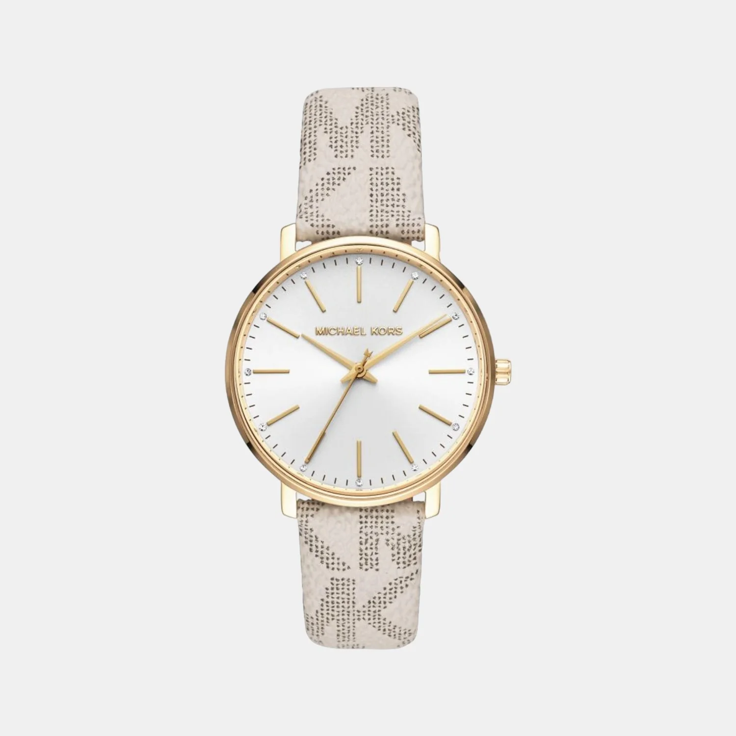 Pyper Women Quartz White Dial Analog Leather Watch MK2858