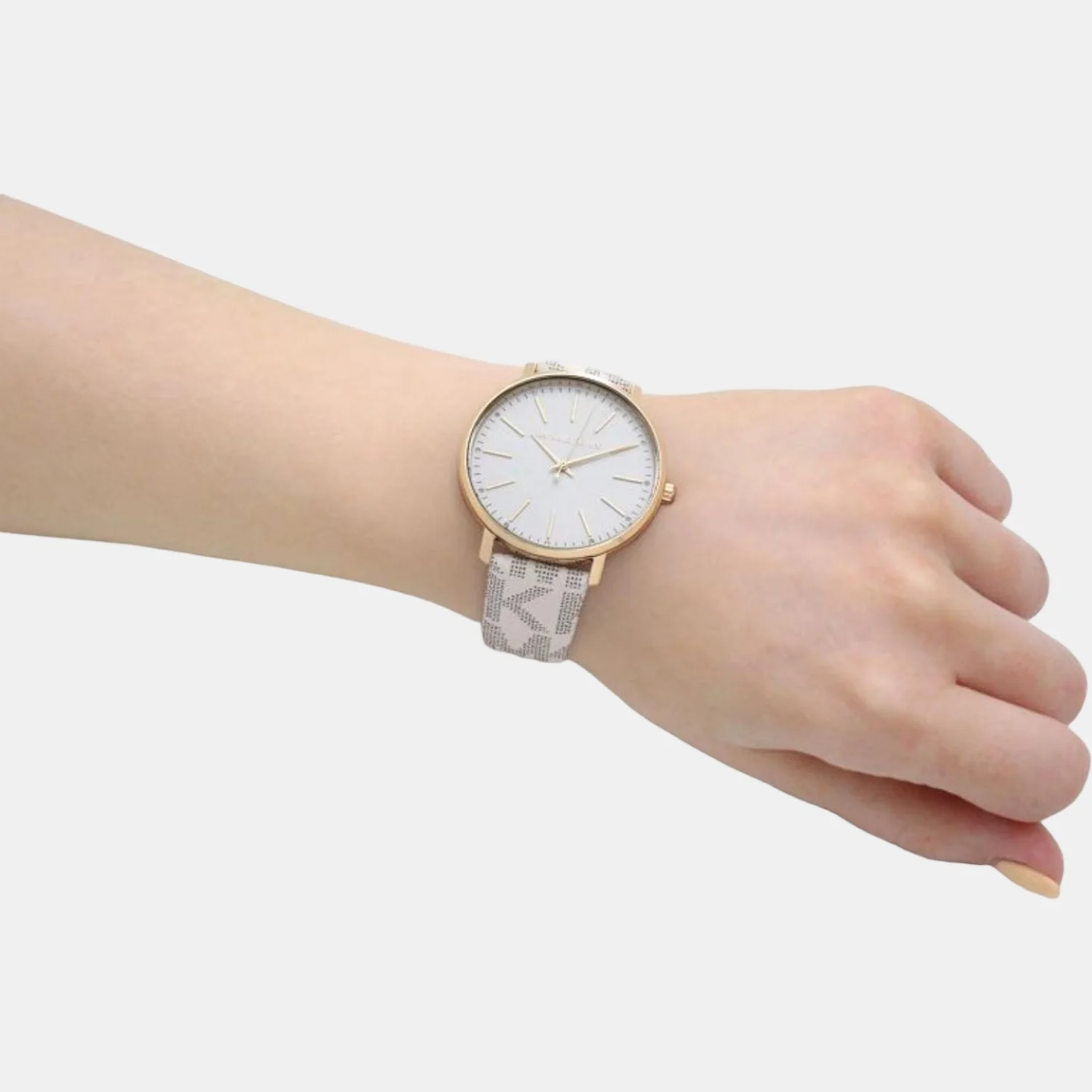 Pyper Women Quartz White Dial Analog Leather Watch MK2858 - Image 4