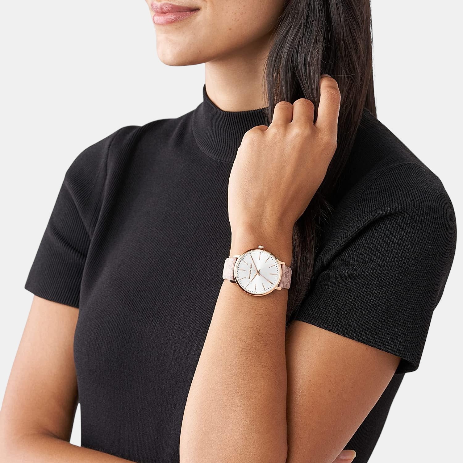 Pyper Women Quartz White Dial Analog Leather Watch MK2859 - Image 4