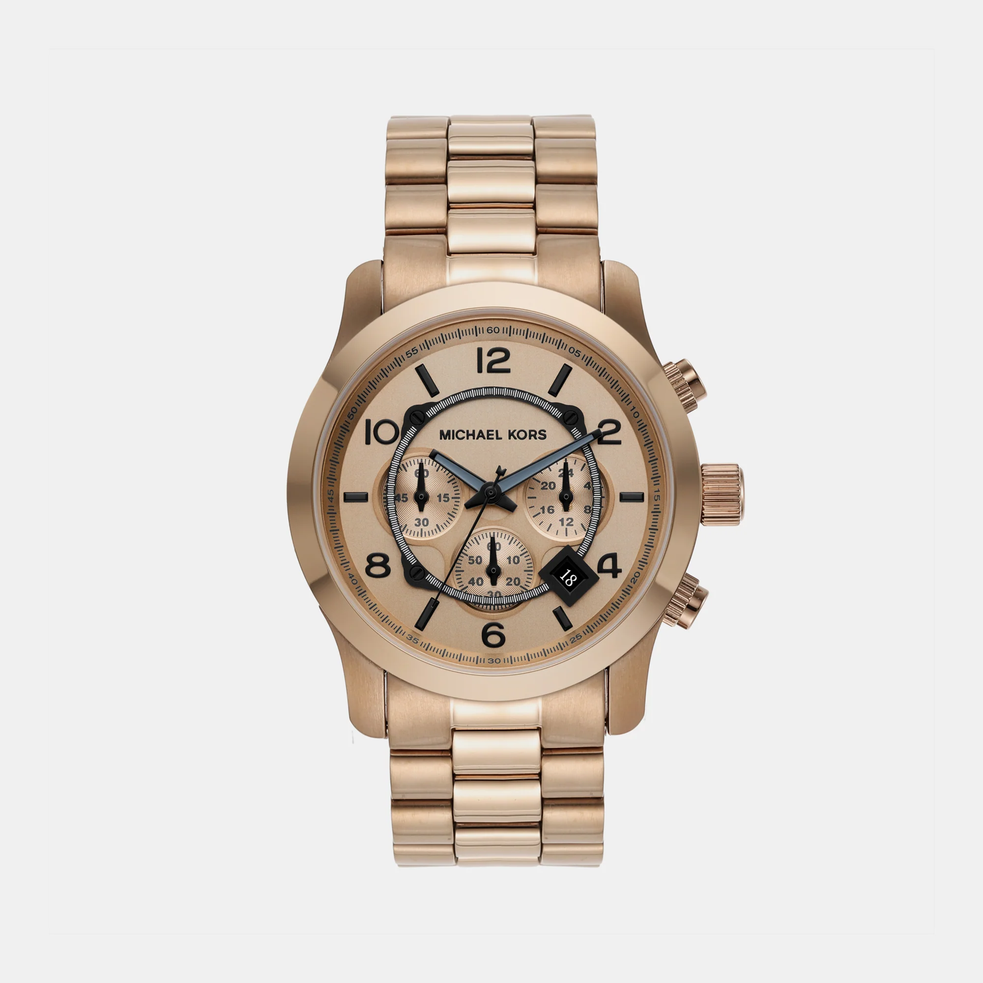Runway Men Quartz Gold Dial Chronograph Stainless Steel Watch MK9106