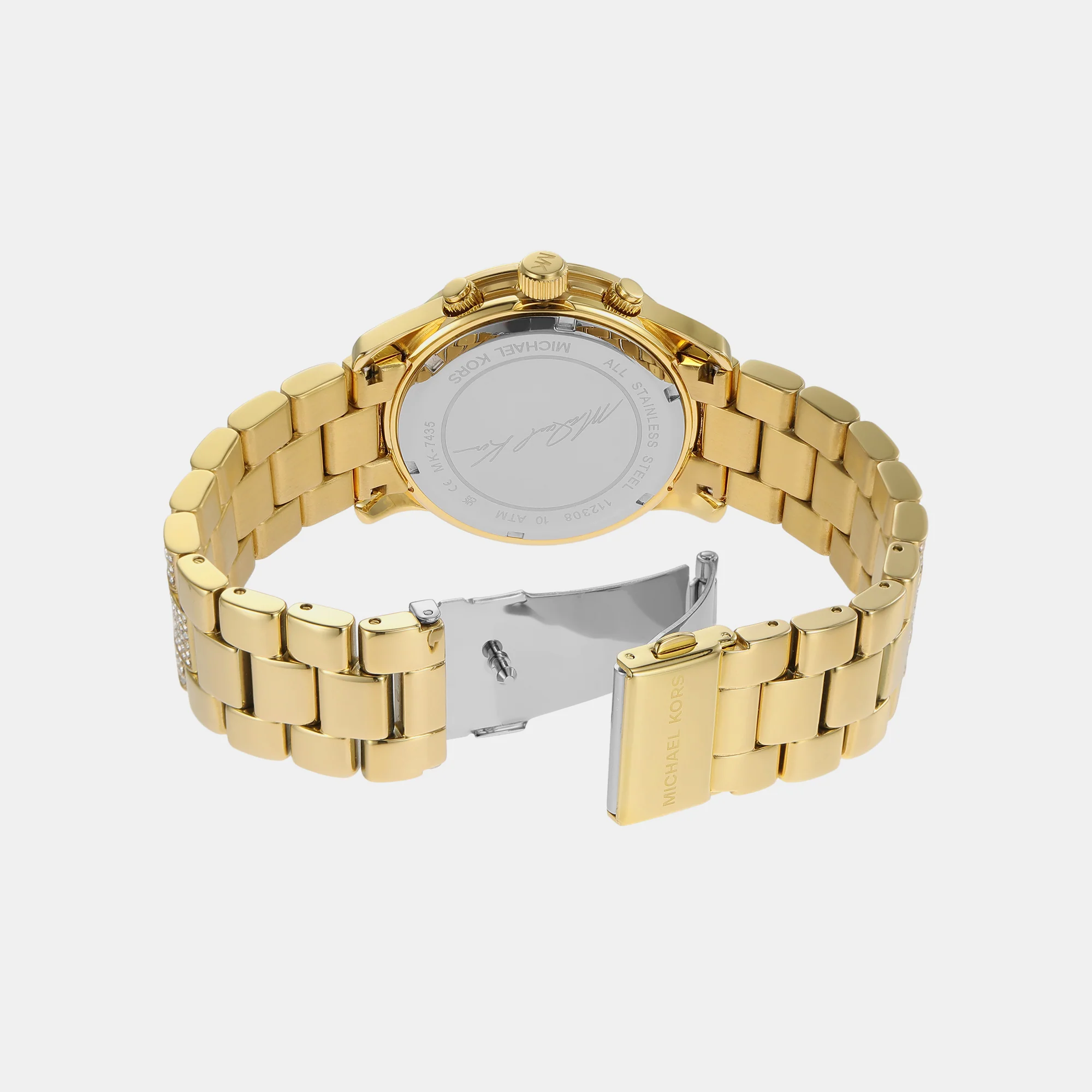 Runway Women Quartz Gold Dial Chronograph Stainless Steel Watch MK7435 - Image 6
