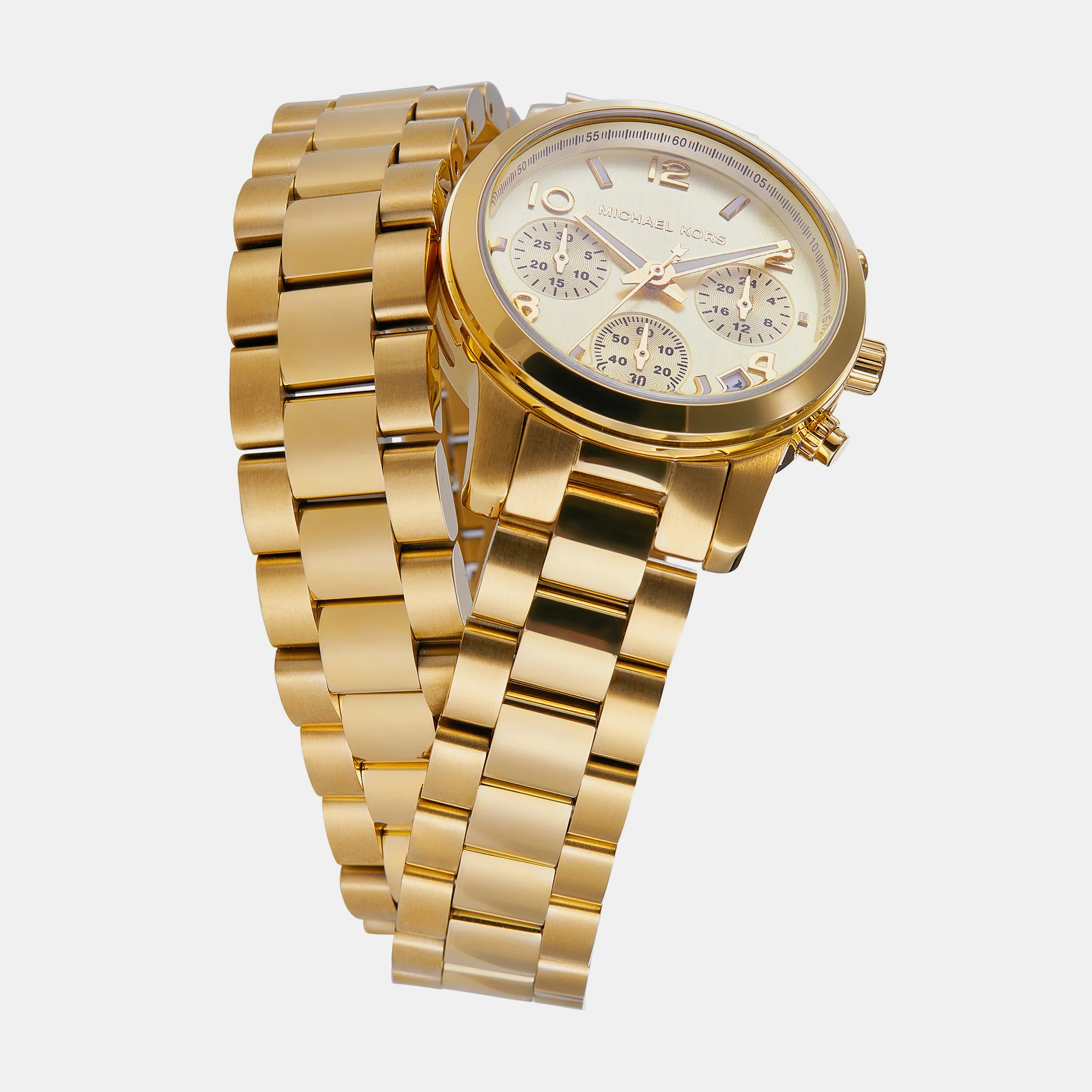 Runway Women Quartz Gold Dial Chronograph Stainless Steel Watch MK7452 - Image 4