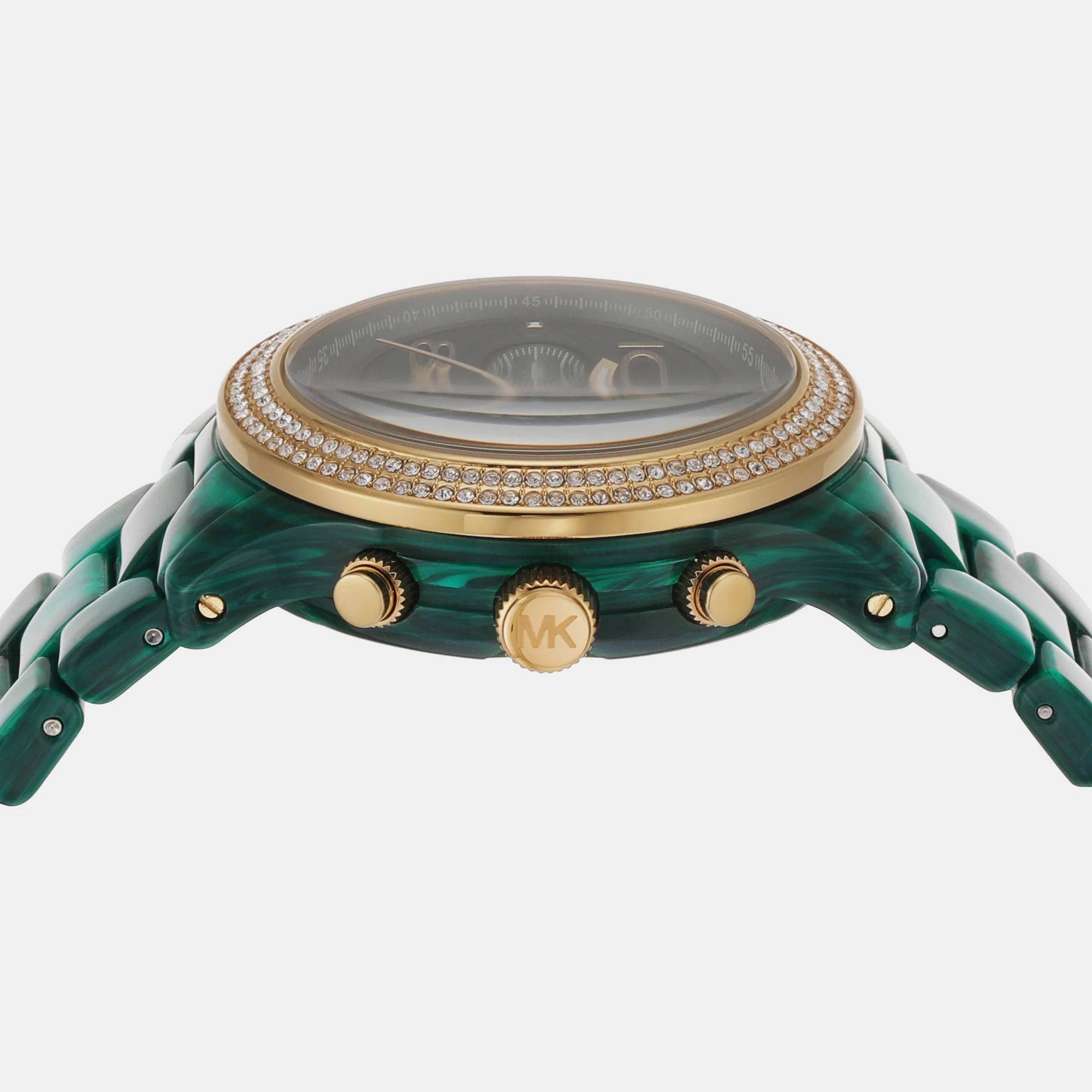 Runway Women Quartz Green Dial Chronograph Acetate Watch MK7422 - Image 4