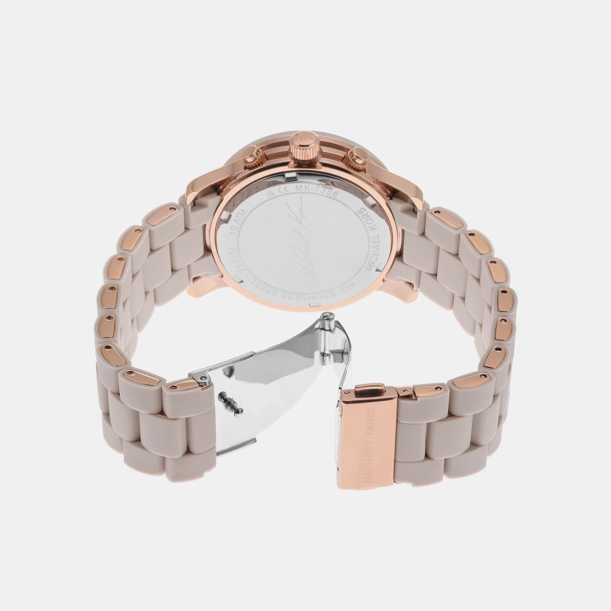 Runway Women Quartz Grey Dial Chronograph Silicone Watch MK7386 - Image 5