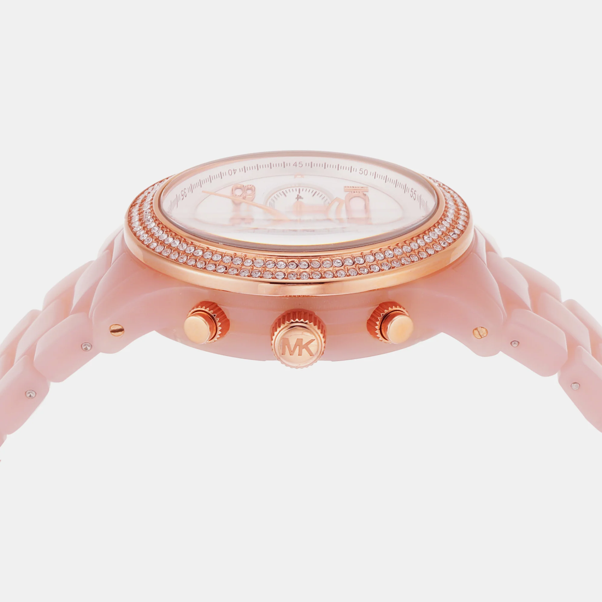 Runway Women Quartz Pink Dial Chronograph Acetate Watch MK7424 - Image 4