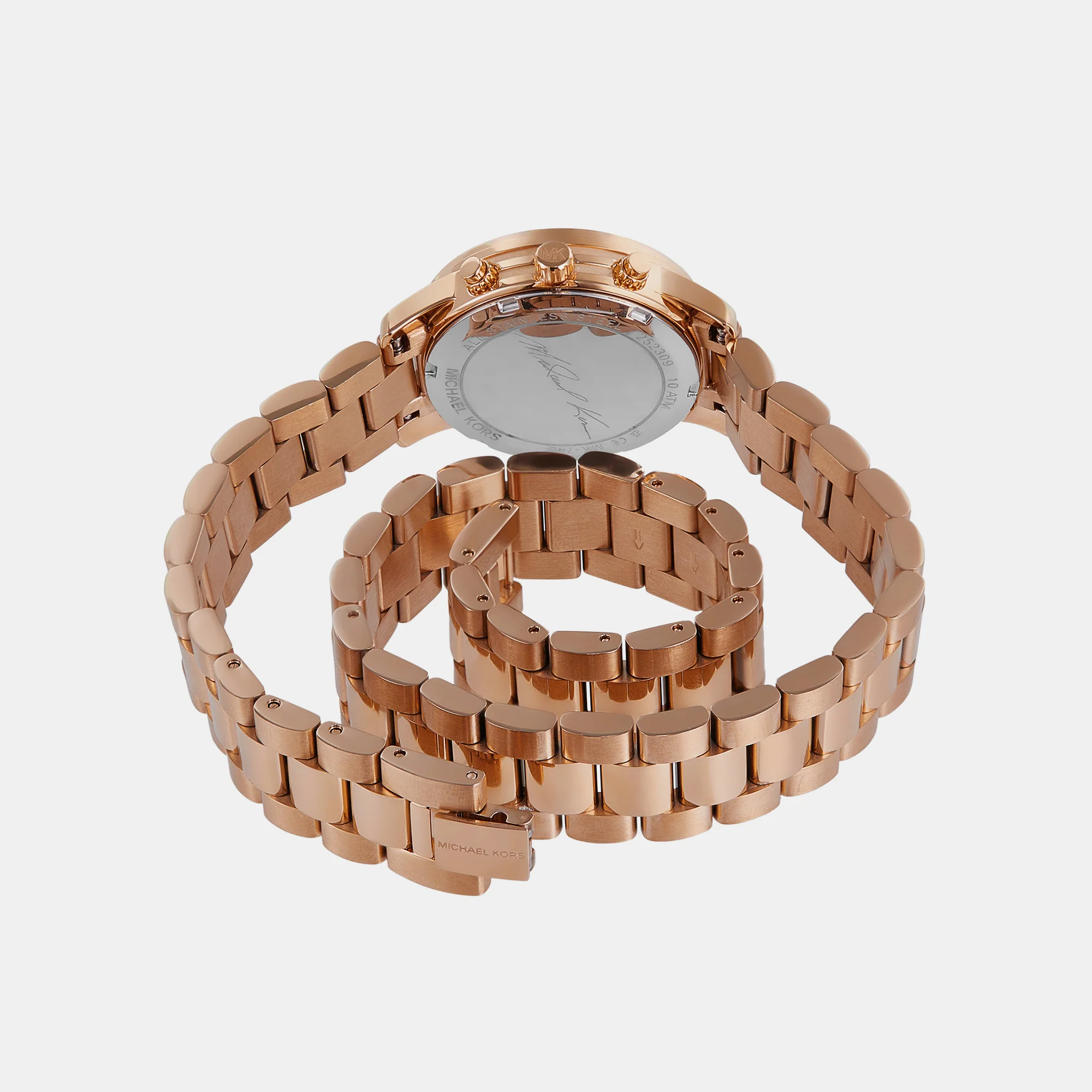 Runway Women Quartz Rose Gold Dial Chronograph Stainless Steel Watch MK7453 - Image 3
