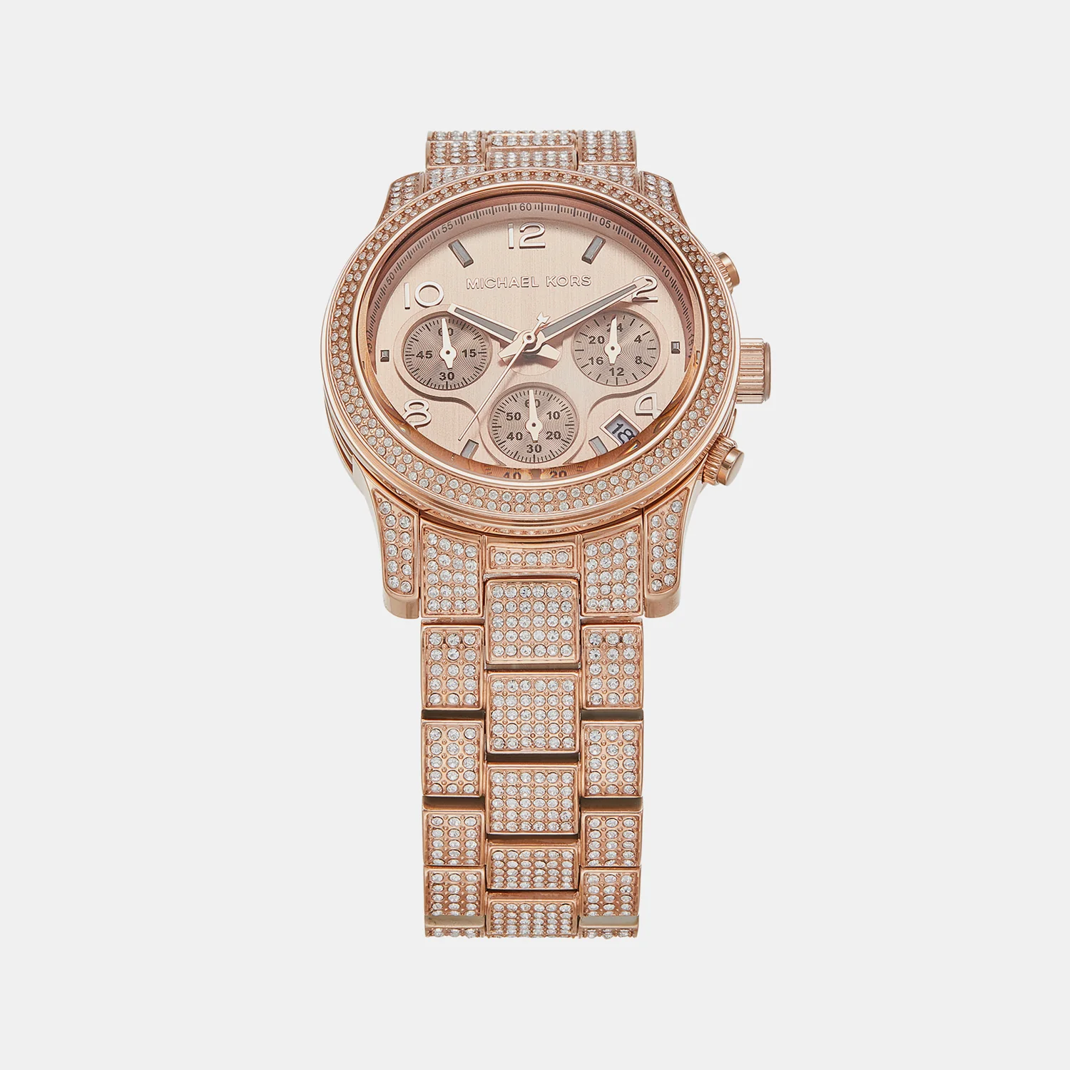 Runway Women Quartz Rose Gold Dial Chronograph Stainless Steel Watch MK7481 - Image 2