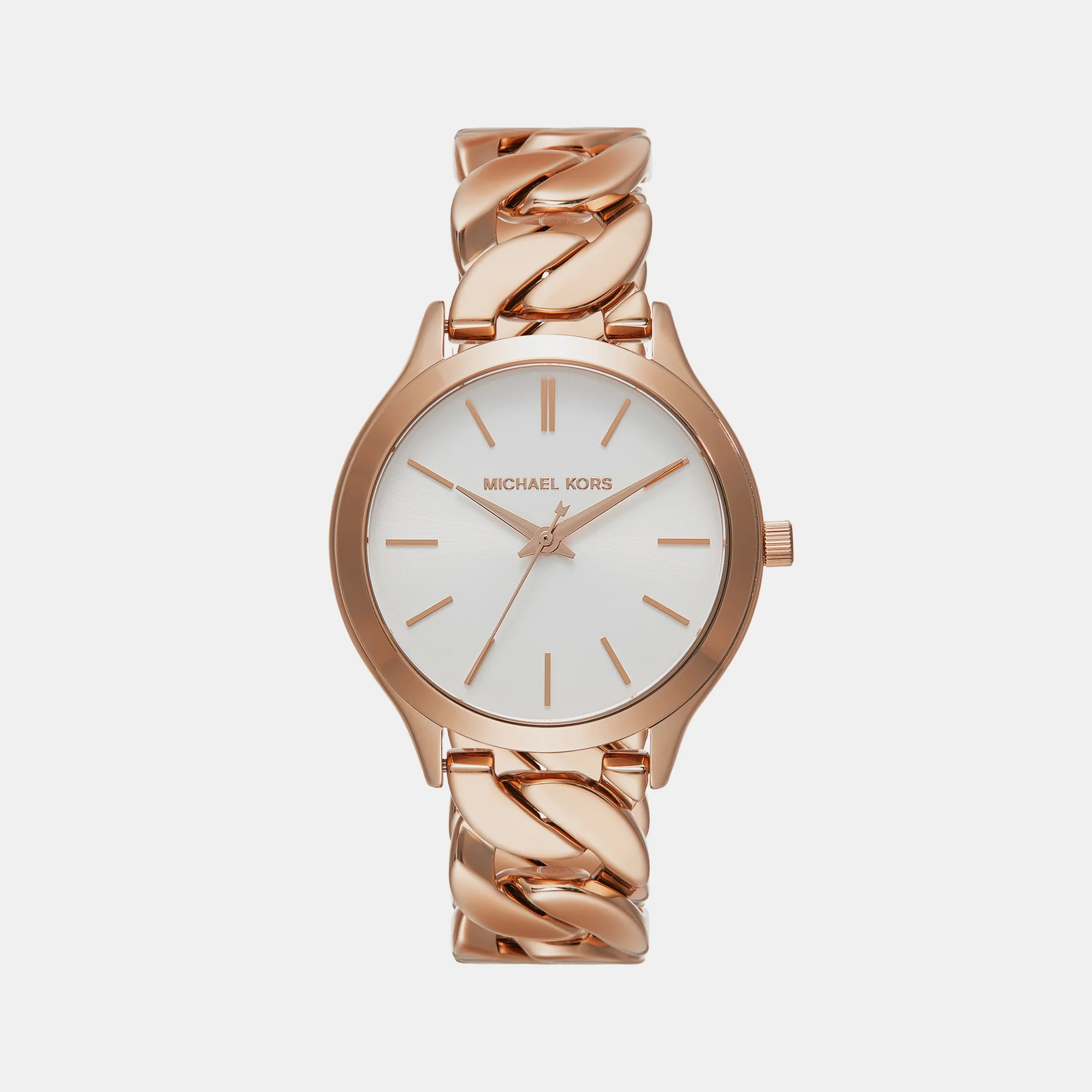 Runway Women Quartz White Dial Analog Stainless Steel Watch MK7473