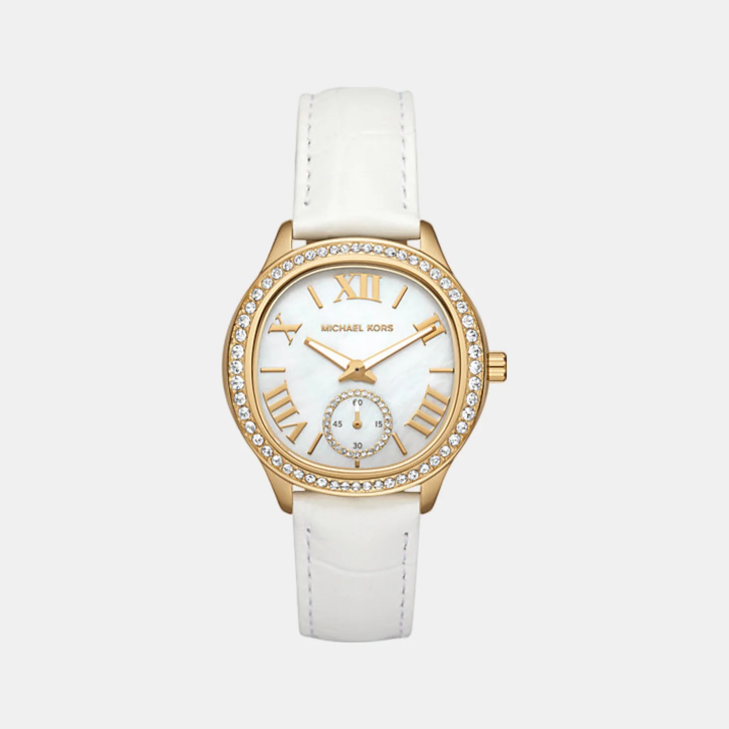 Sage Women Quartz Mother Of Pearl Dial Analog Leather Watch MK4818