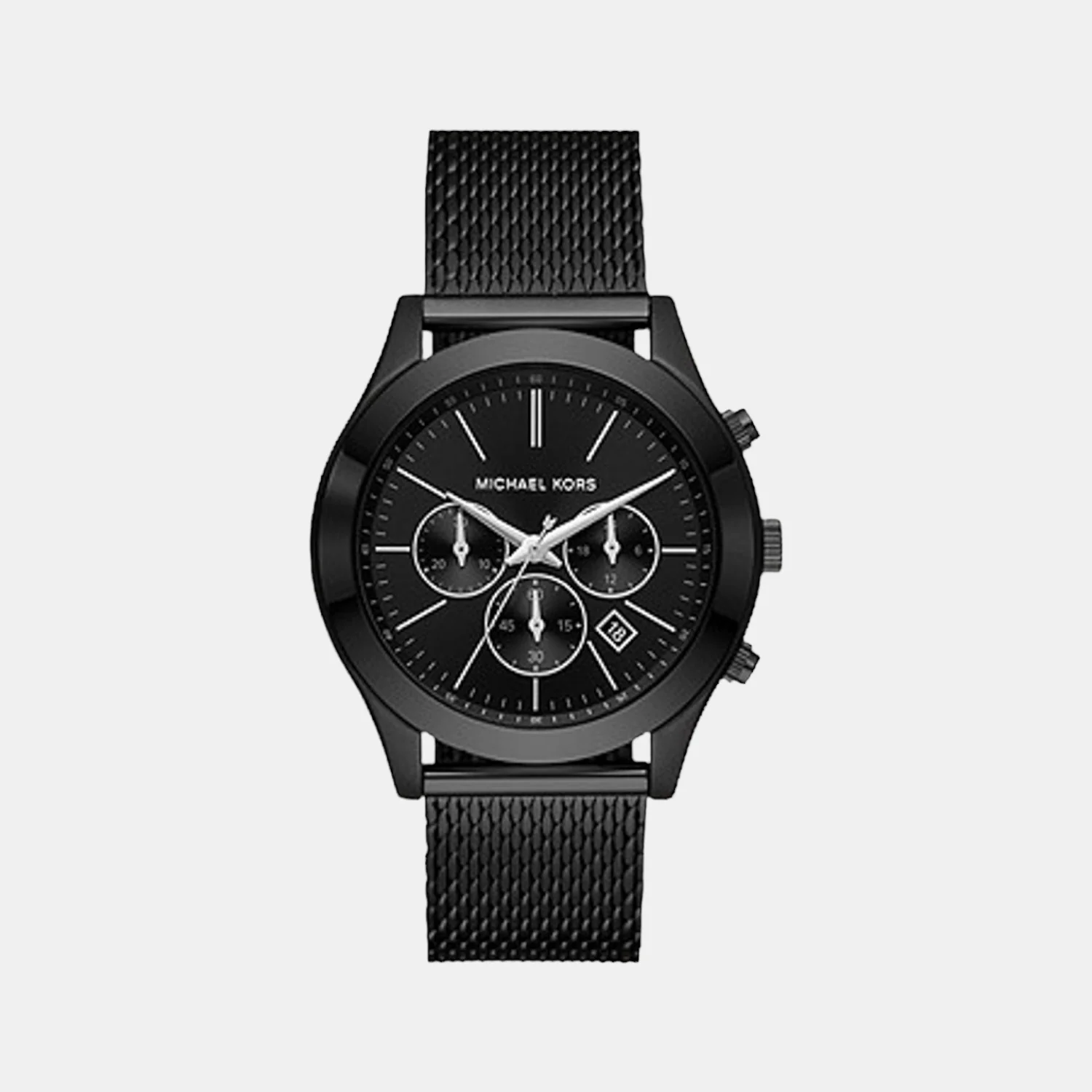 Slim Runway Men Quartz Black Dial Chronograph Stainless Steel Watch MK9060