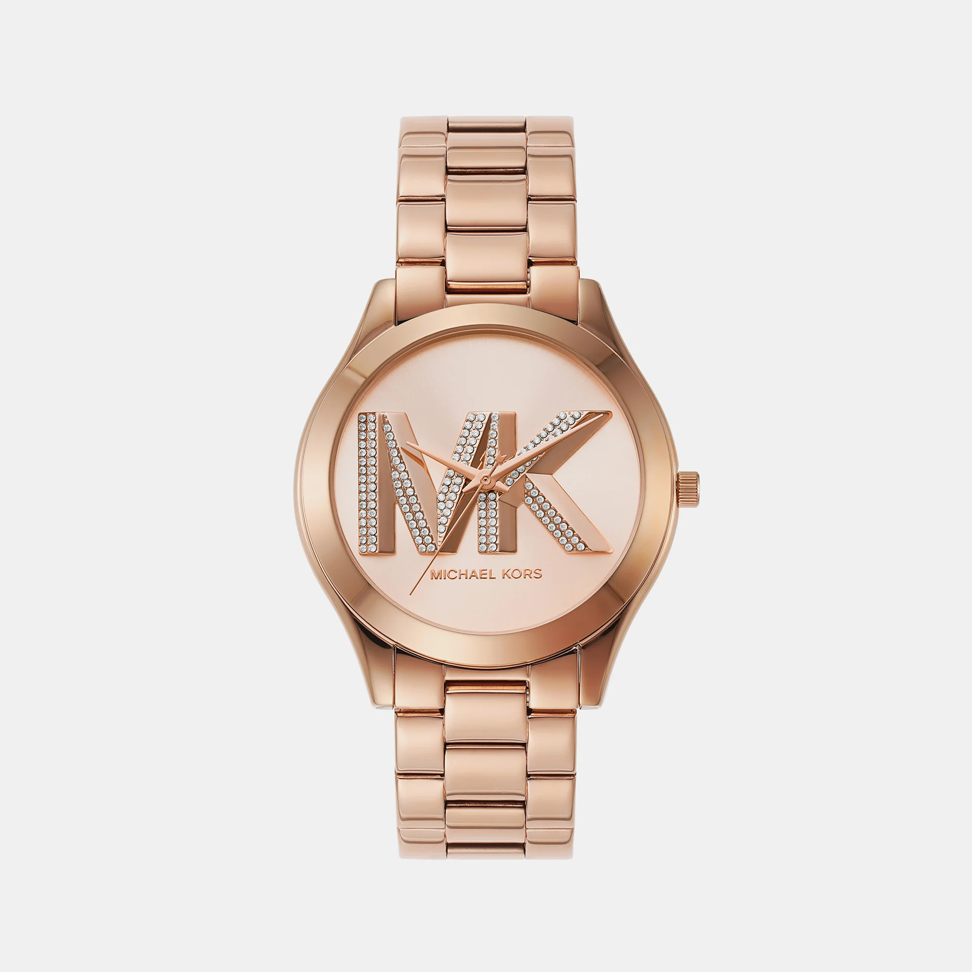 Slim Runway Women Quartz Rose Gold Dial Analog Stainless Steel Watch MK4733 - Image 2
