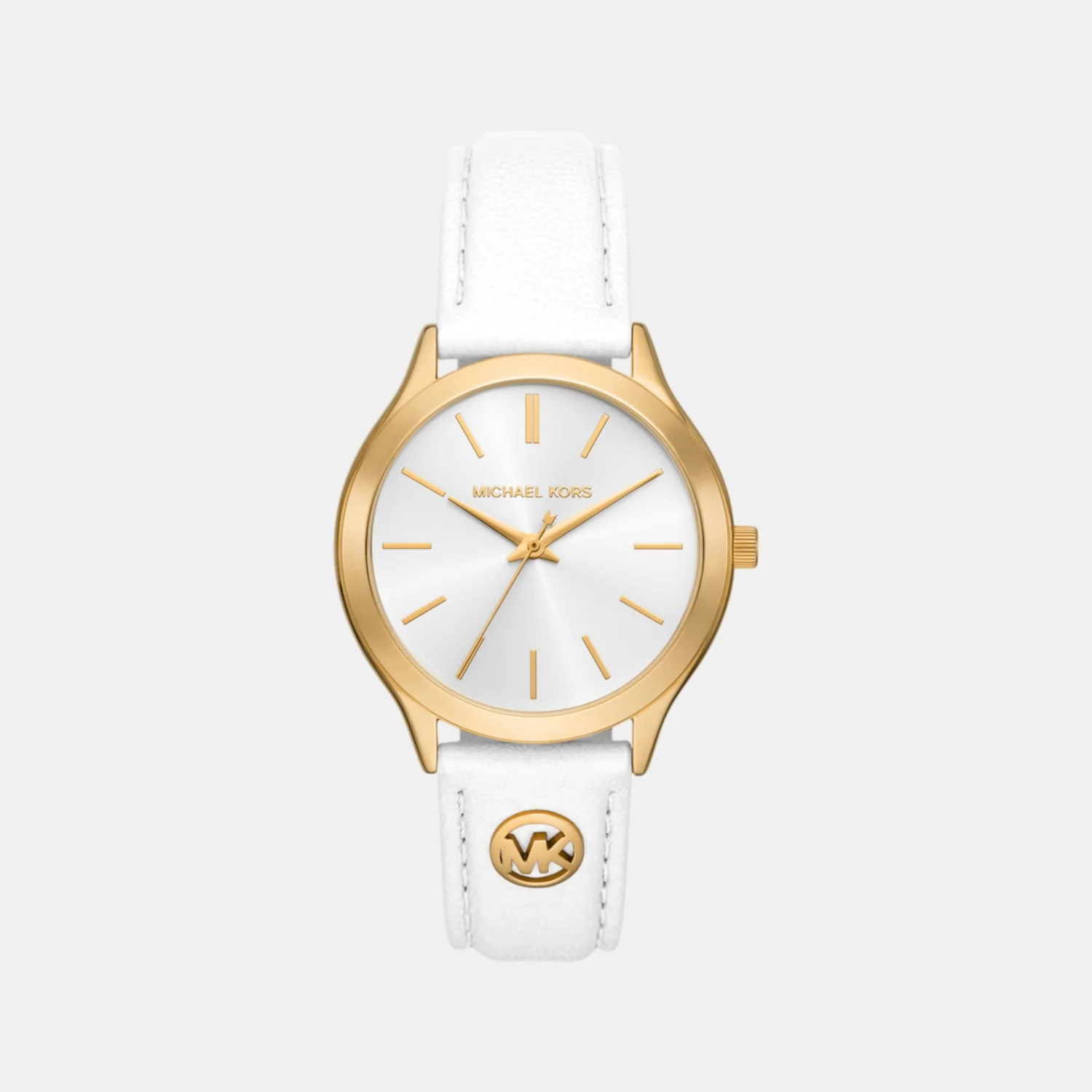 Slim Runway Women Quartz White Dial Analog Leather Watch MK7544 - Image 2