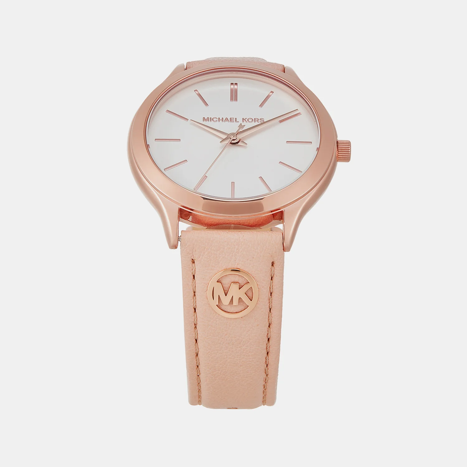 Slim Runway Women Quartz White Dial Analog Leather Watch MK7467 - Image 2