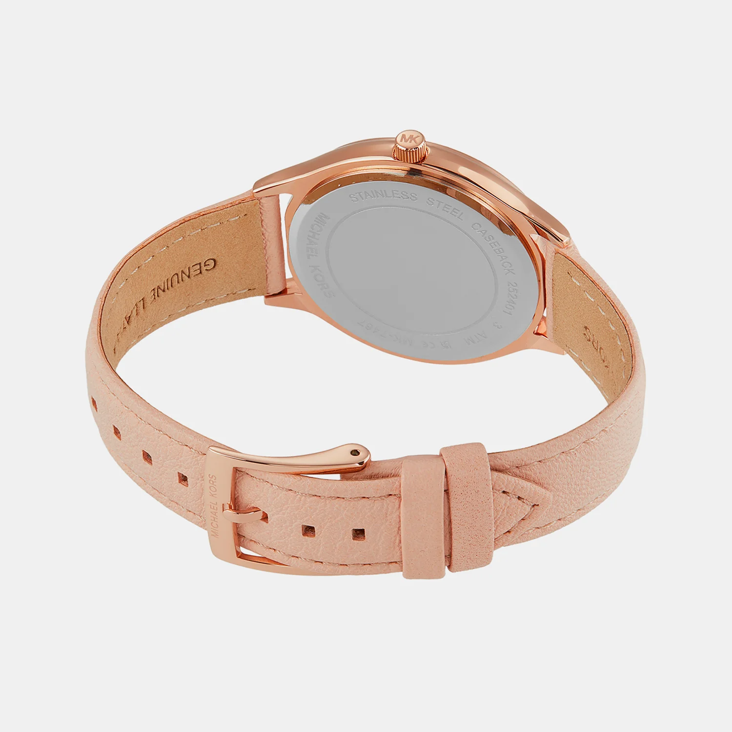 Slim Runway Women Quartz White Dial Analog Leather Watch MK7467 - Image 5