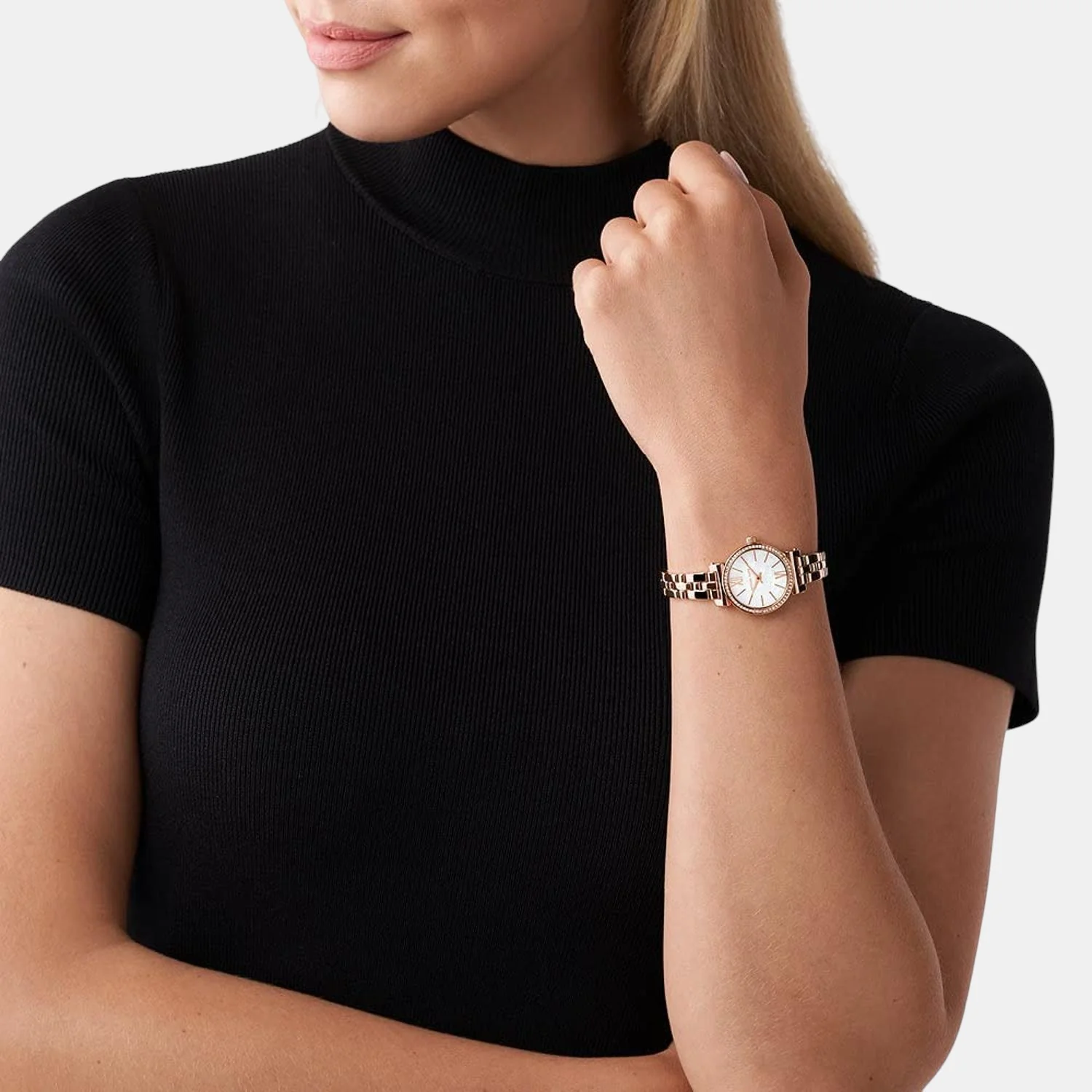 Sofie Women Quartz Mother Of Pearl Dial Analog Stainless Steel Watch MK3834 - Image 4