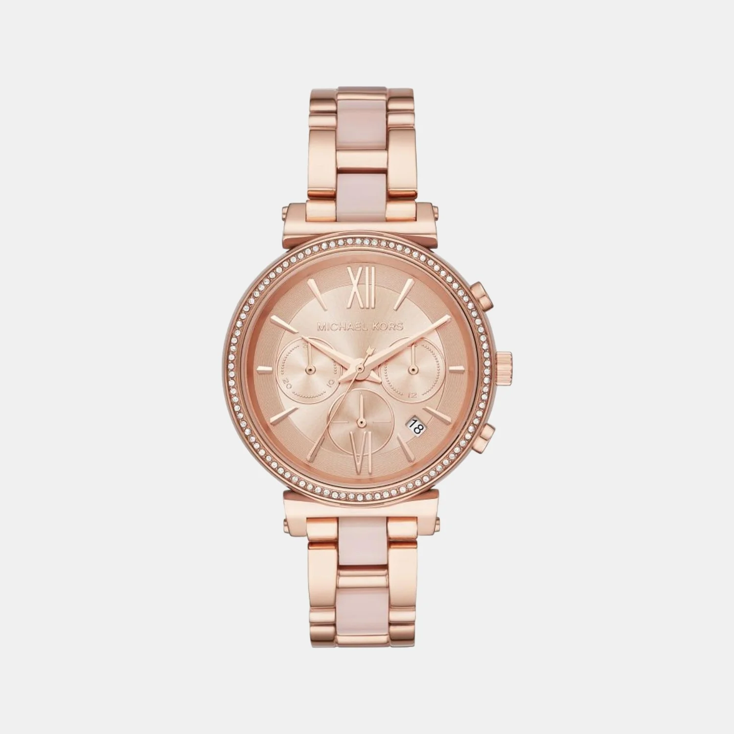 Sofie Women Quartz Rose Gold Dial Chronograph Stainless Steel Watch MK6560