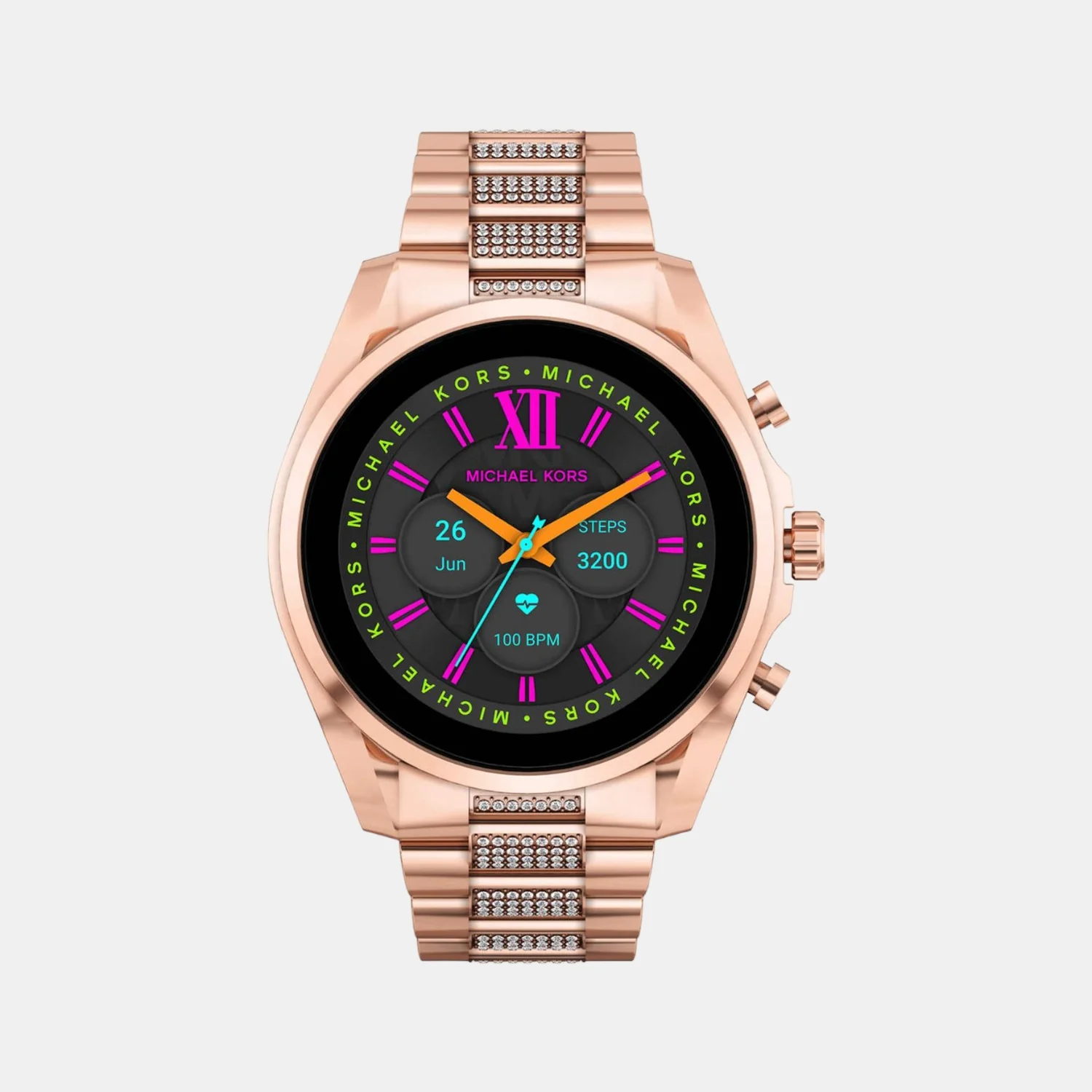 Women Processor Black Dial Digital Stainless Steel Watch MKT5135