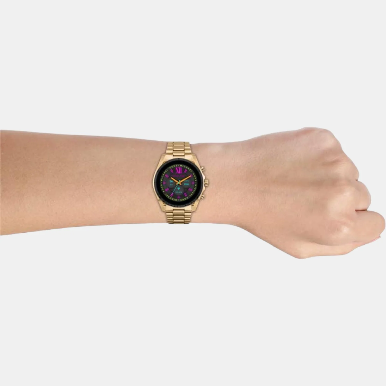 Women Processor Black Dial Digital Stainless Steel Watch MKT5138 - Image 4