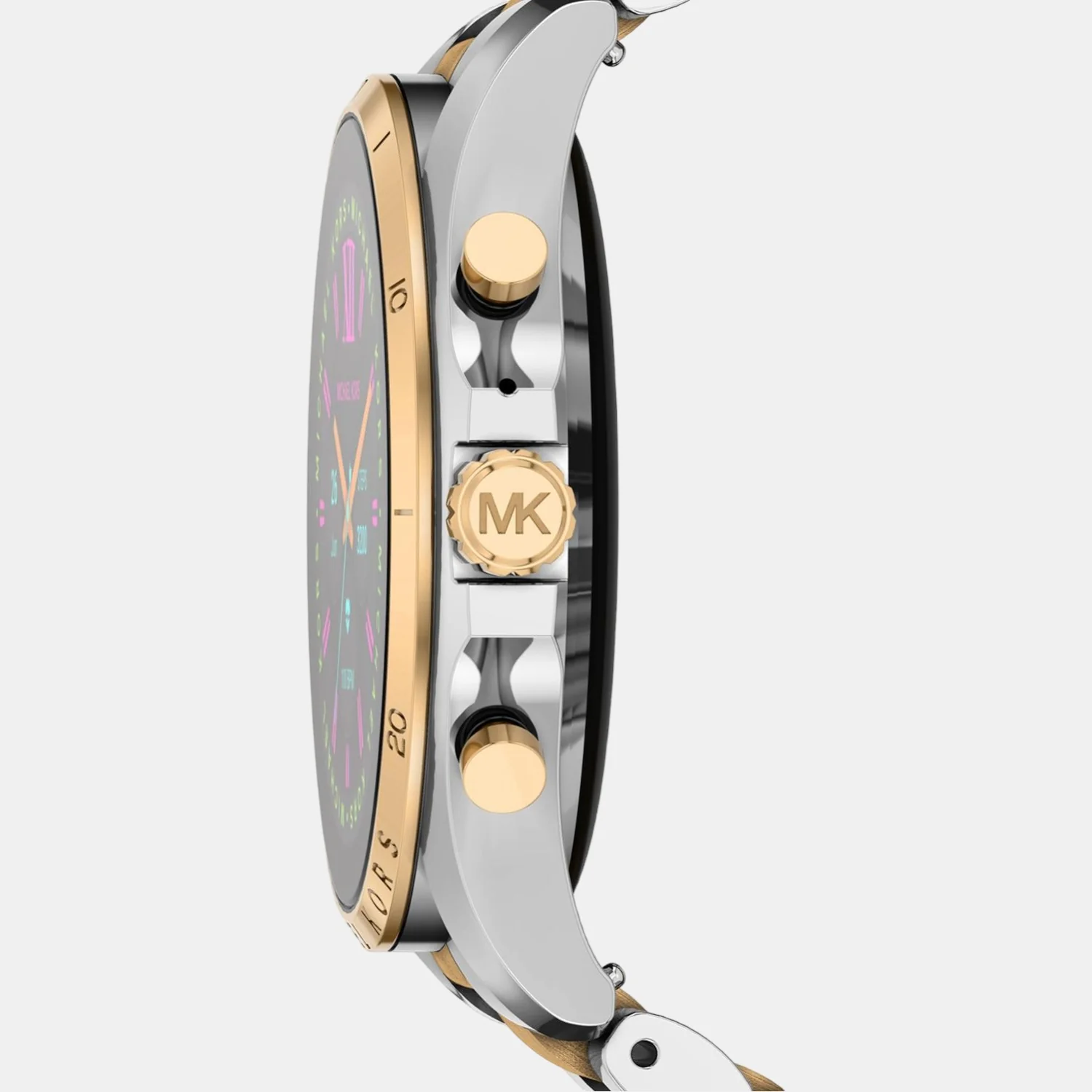 Women Processor Gold Dial Digital Stainless Steel Watch MKT5134 - Image 3