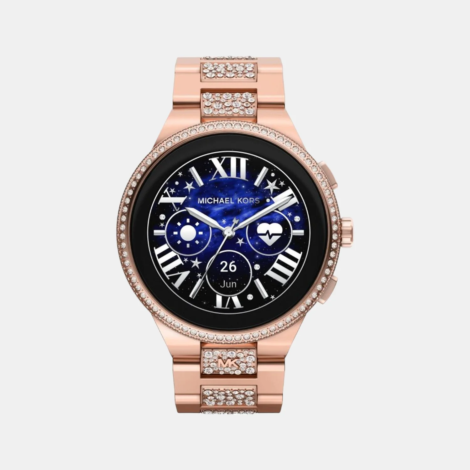 Women Processor Two Tone Dial Digital Stainless Steel Watch MKT5147