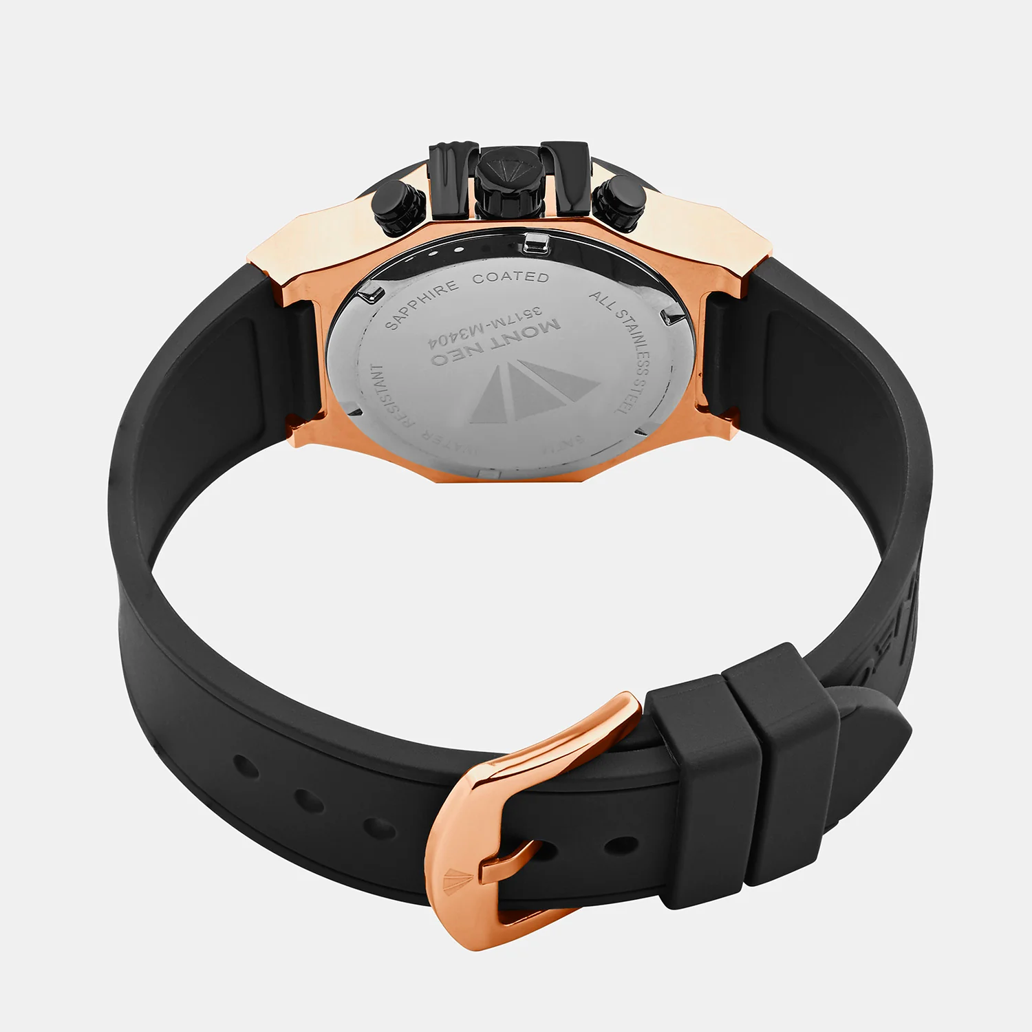 Men Quartz Black Dial Multi-Function Silicone Watch 3517M-M3404 - Image 4