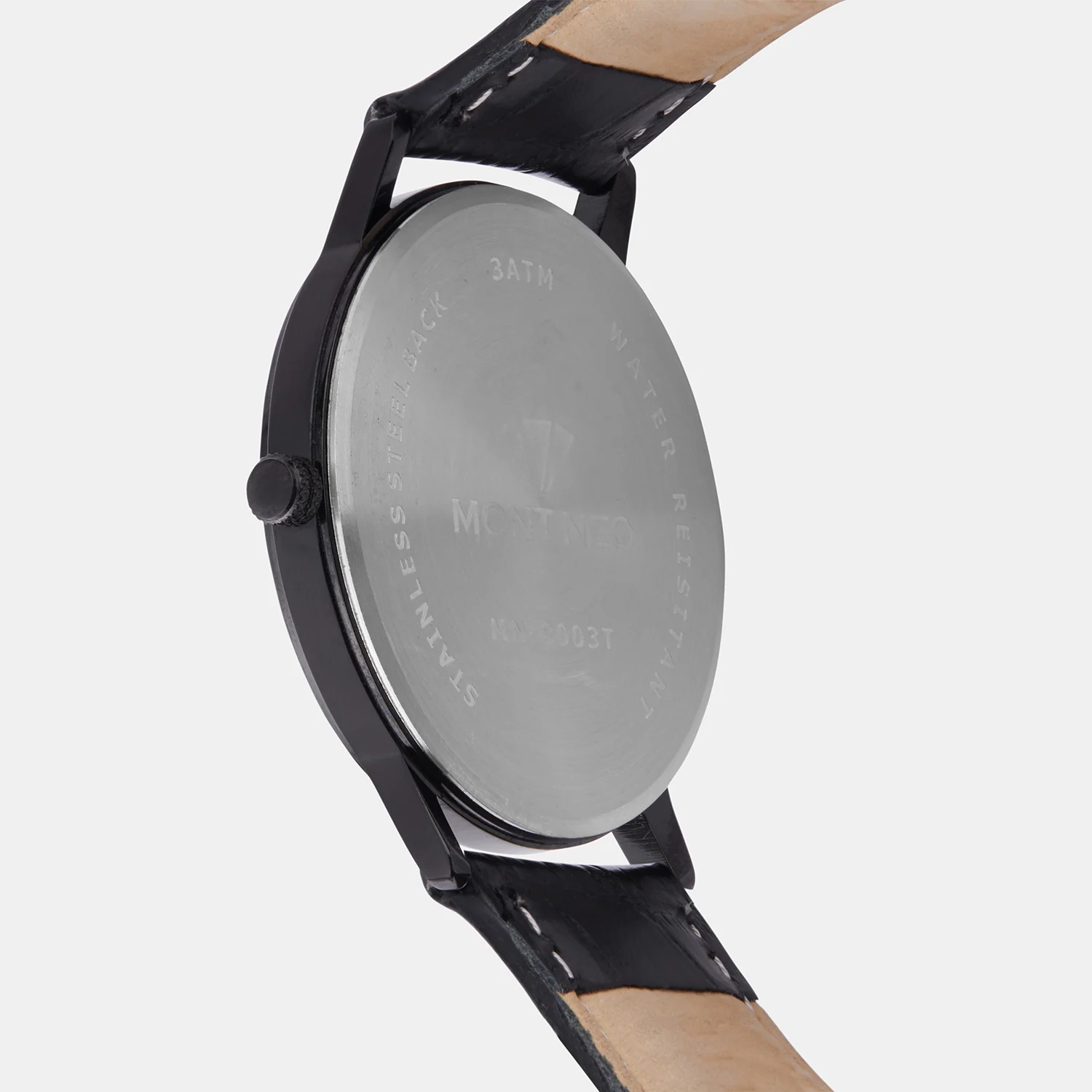 Men Quartz Black Dial Analog Leather Watch 8003T-L4404-02 - Image 3
