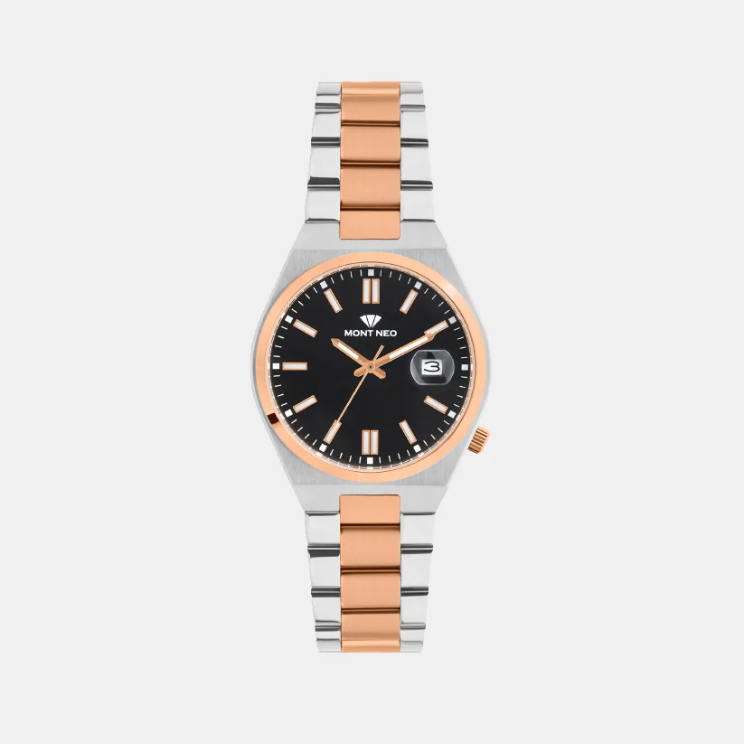 Men Quartz Black Dial Analog Metal Watch 3506E-M1304 - Image 2