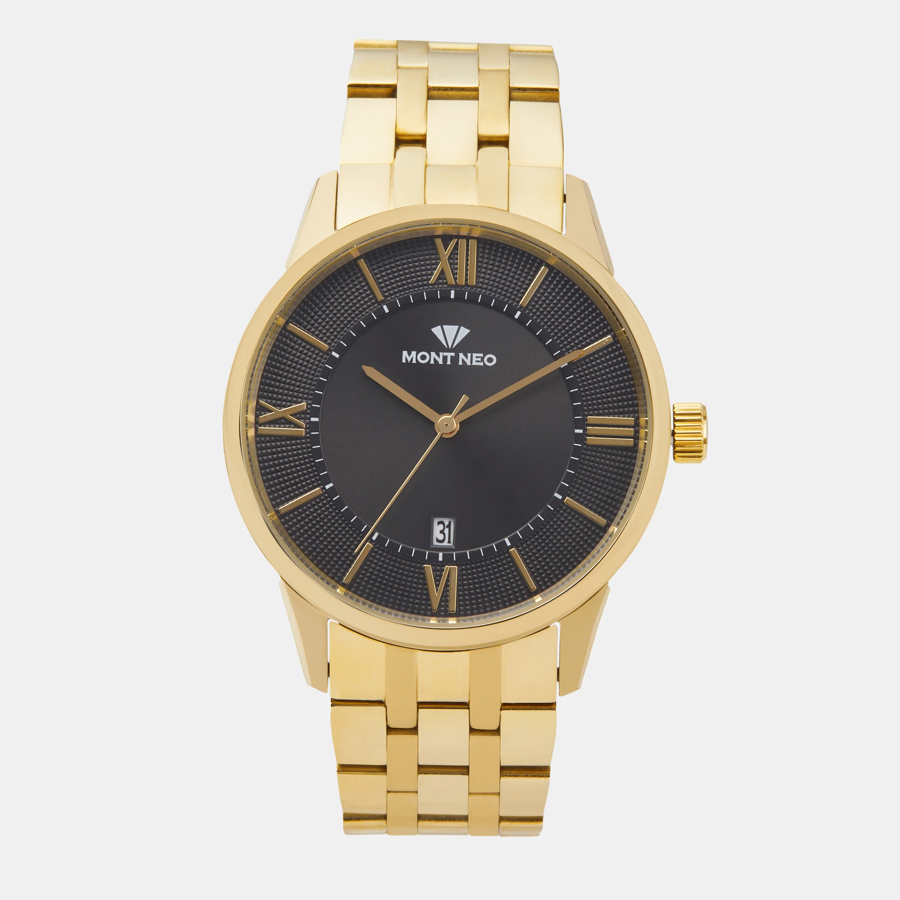 Men Quartz Black Dial Analog Metal Watch 7019E-M2204 - Image 2