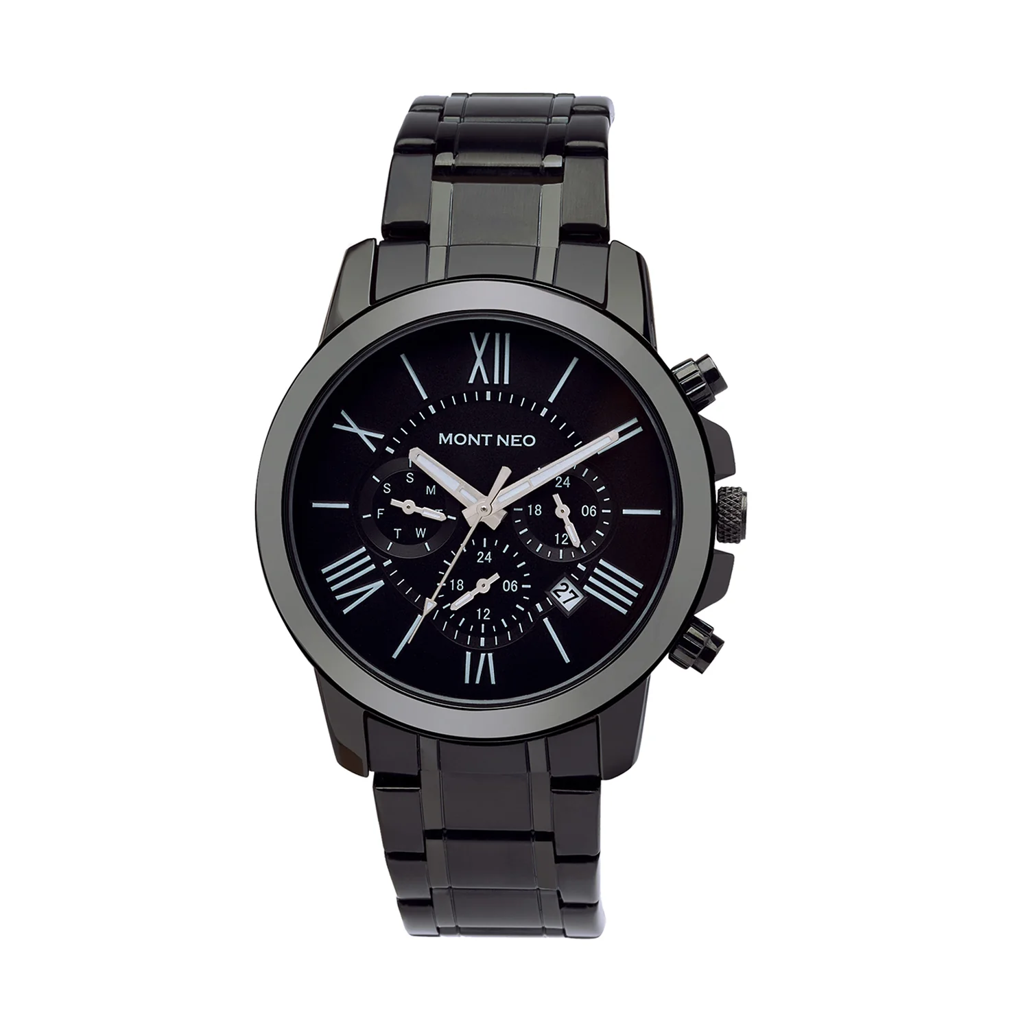 Men Quartz Black Dial Analog Metal Watch 8015C-M4404