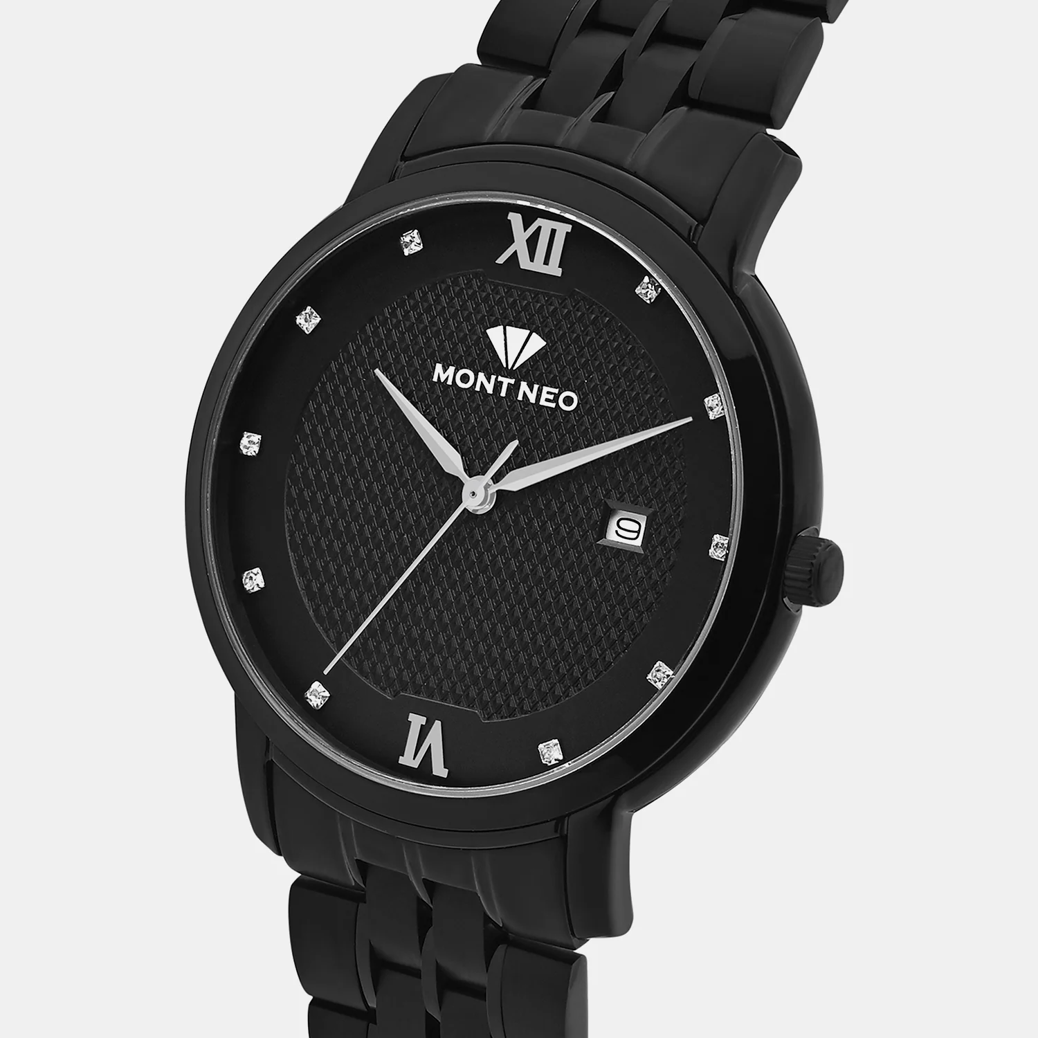 Men Quartz Black Dial Analog Metal Watch 8504E-M4404 - Image 2