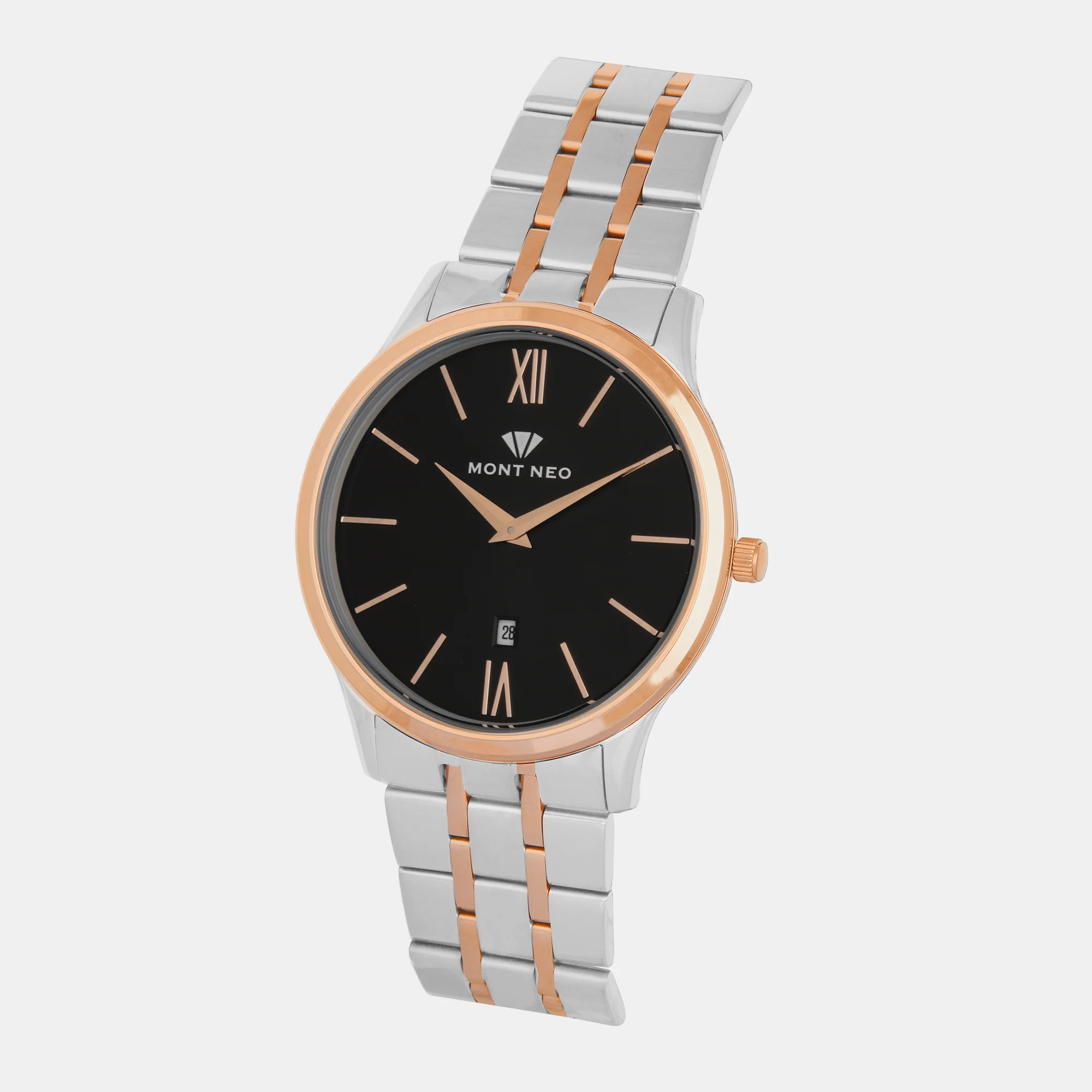 Men Quartz Black Dial Analog Stainless Steel Watch 1035E-M1304 - Image 2