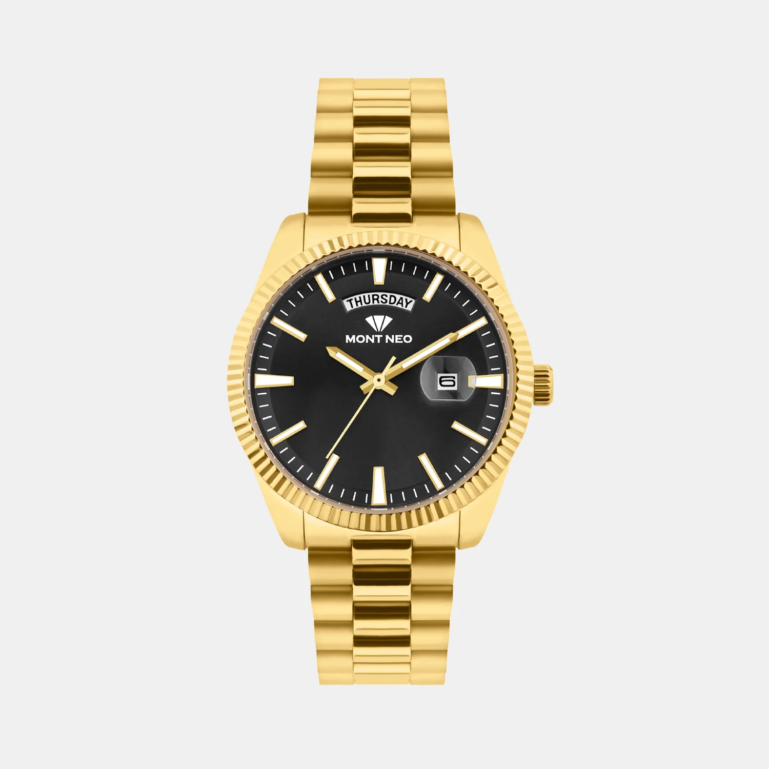 Men Quartz Black Dial Analog Stainless Steel Watch G3505D-M2204 - Image 2